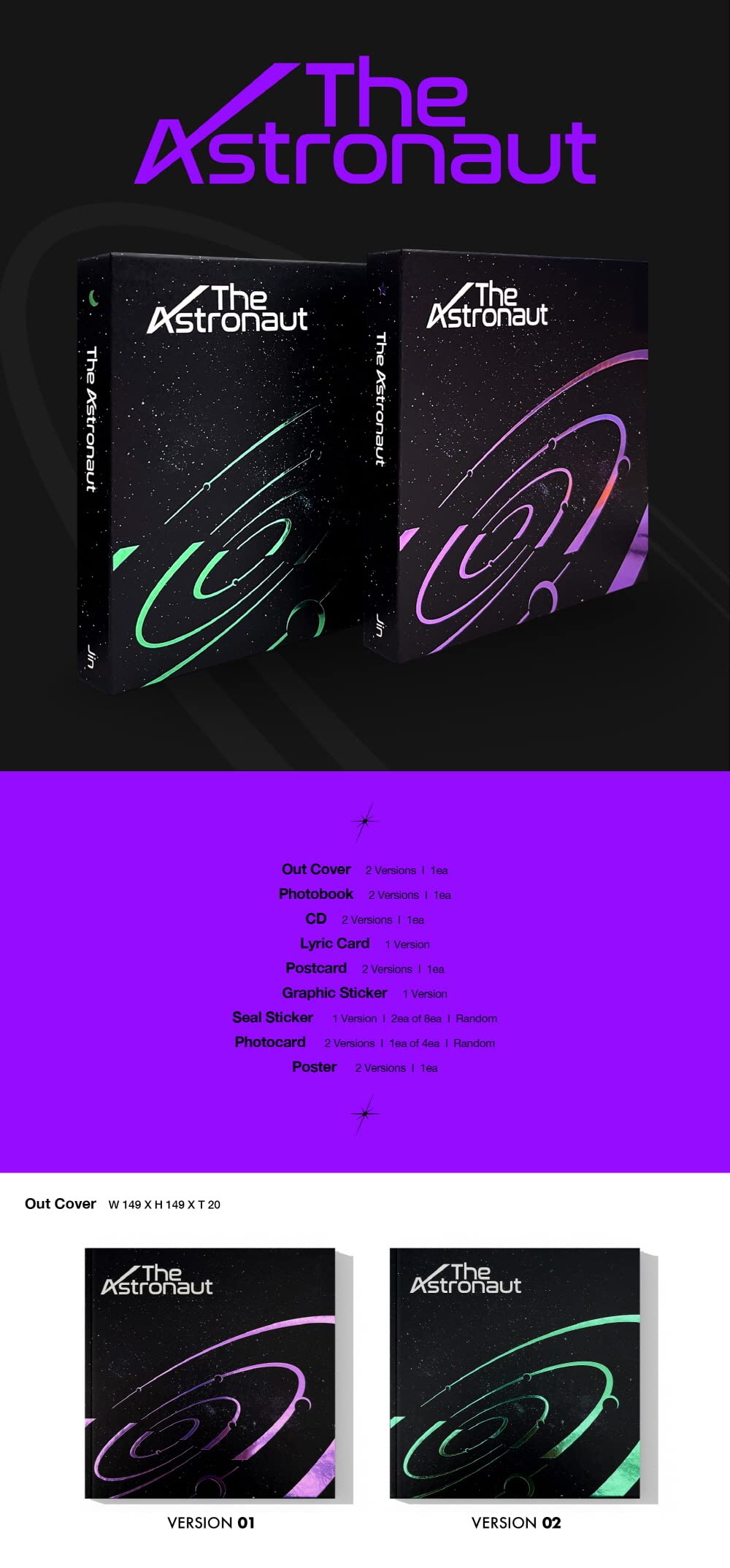 Jin BTS - The Astronaut CD (02 (Green) ver.) : Amazon.ca: Electronics