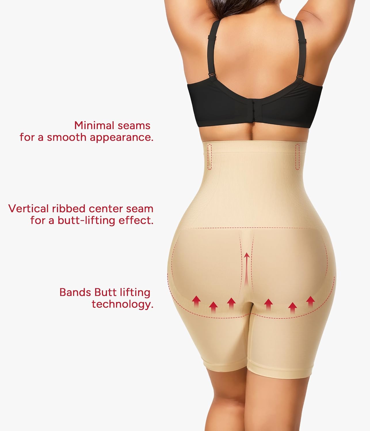 Nebility Tummy Control Shapewear for Women Butt Lifting Shapewear High Waist Body Shaper Shorts Seamless Thigh Slimmer - Image 4