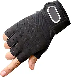 Par de Luvas Masculina Feminina Unissex Crossfit Academia Musculação com Munhequeira Meio dedo Fitness Treino Esporte Atividades Fisicas Exercicios 8 cores e 3 tamanhos