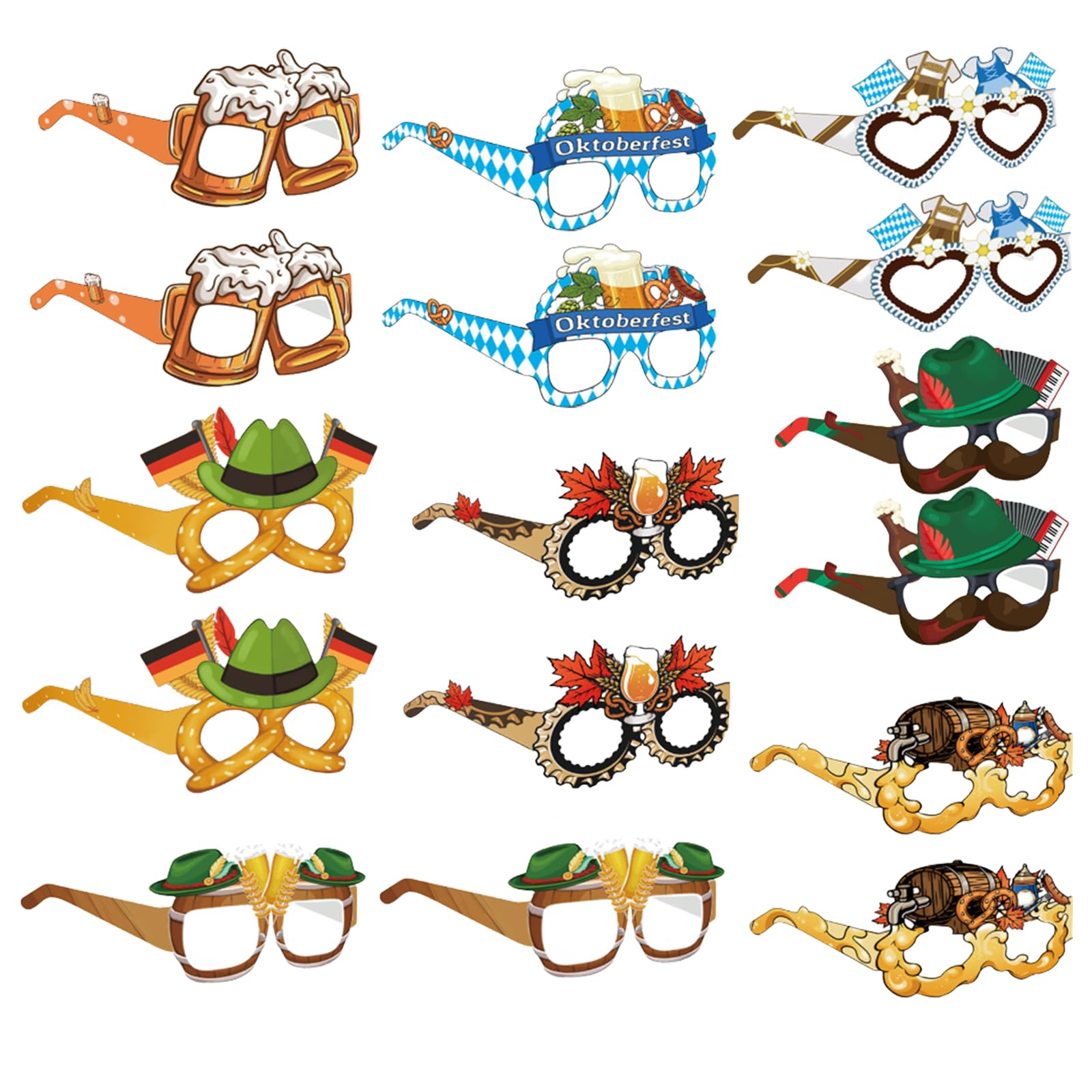 16 Pcs Lunettes En Papier Tenue De Femme Chambre Enfant La Fête Bière