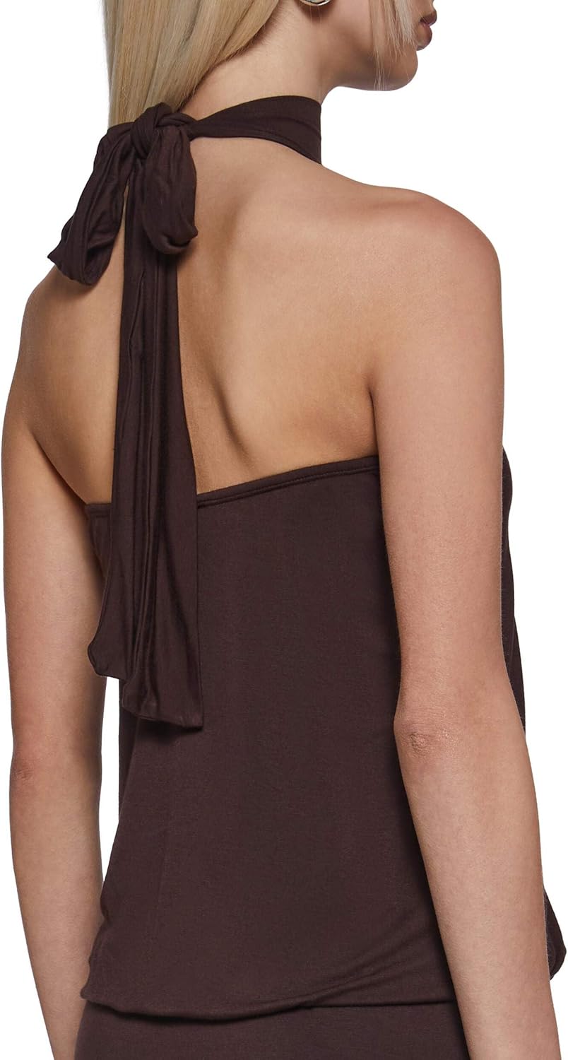 Dolls Kill Club Moves Halter Dress by Current Mood – Women’s Sheer Mesh Mini Dress with Adjustable Back Ties