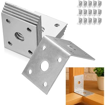 Pack of 15 Angle Connectors 50 x 50 x 40 x 1.8 mm Heavy Duty Angle for Wood Connectors Metal Angle 90 Degrees Carbon Steel Angle Construction Angle Angle Plate Mounting Bracket Storm Angle for Roof Battens