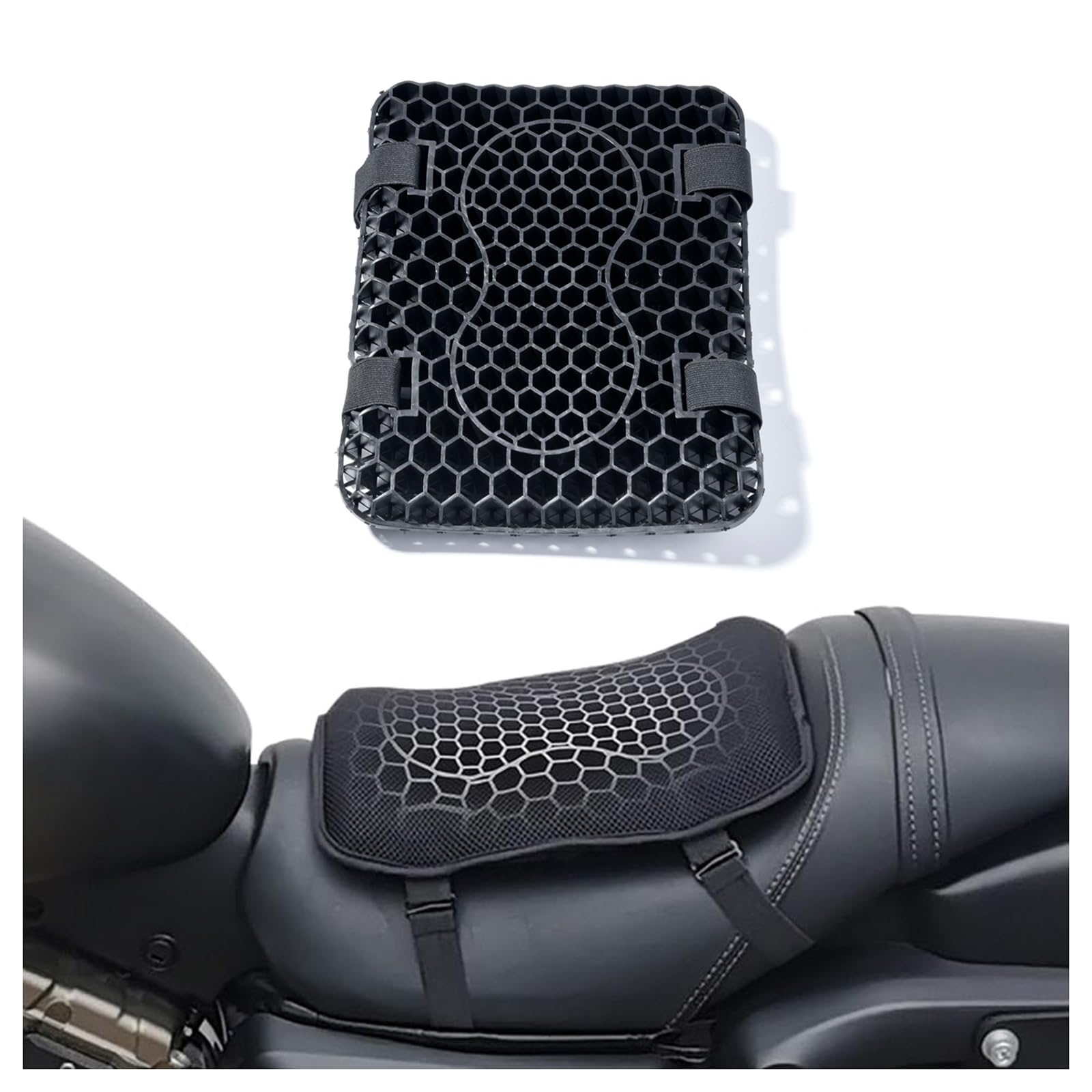 VAEVEN Motorcycle Gel Seat Cushion for Triumph Tiger 900 GT T900 GT PRO Tiger 850 Sport, Shock Absorption Breathable Seat Pad, Foldable Motorcycle Seat Cushion for Long Rides