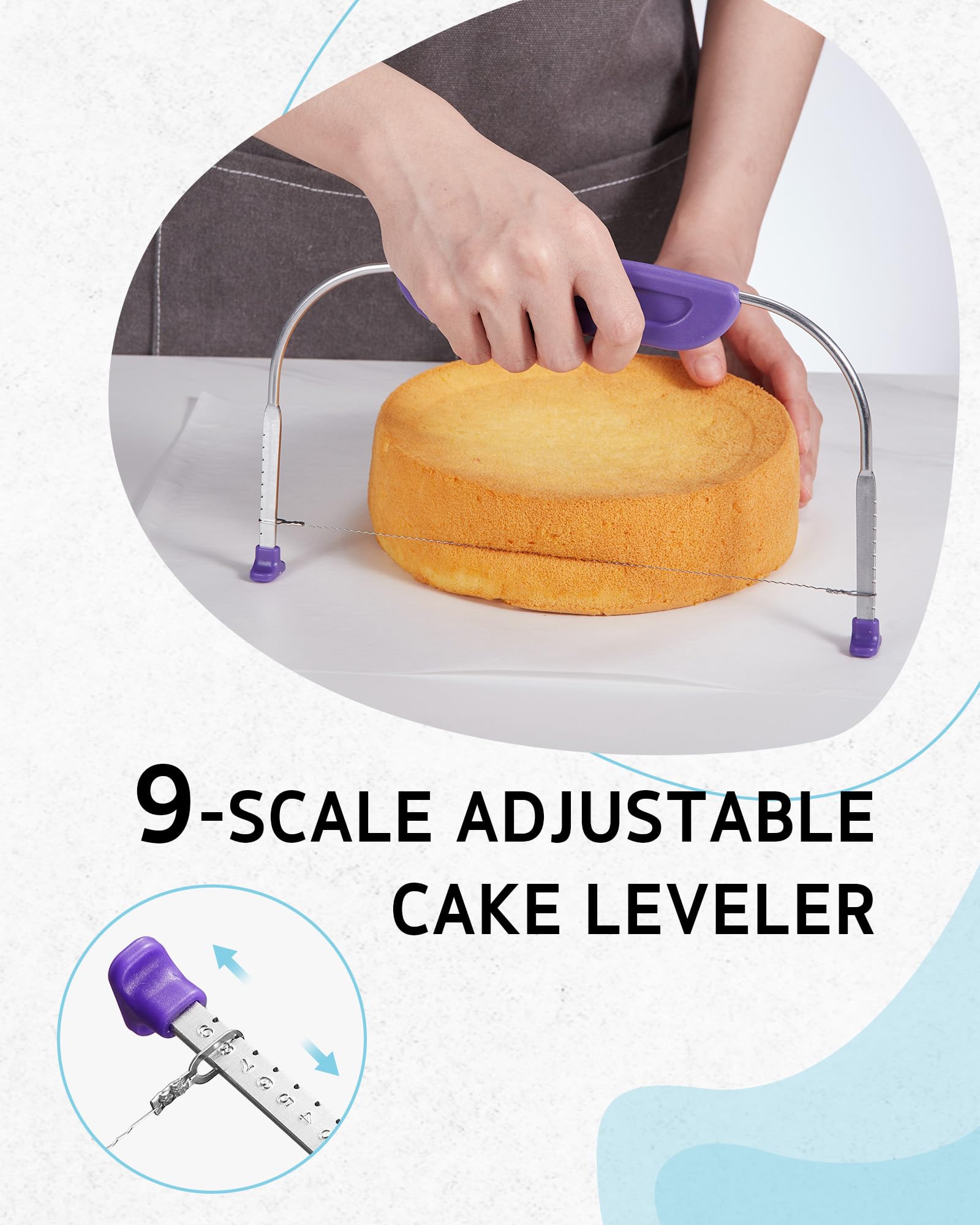 Syntus Kit de decoración de pasteles de 65 piezas con soporte giratorio para tartas, suministros para hornear pasteles 30+1 bolsas de tubería, 24 puntas de tubería, espátulas rectas y compensadas, 3