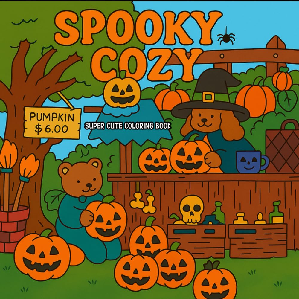 Spooky Cozy: Super Cute Coloring Book for Adults and Teens Featuring Adorable Creepy Creatures for Stress Relief and Relaxation