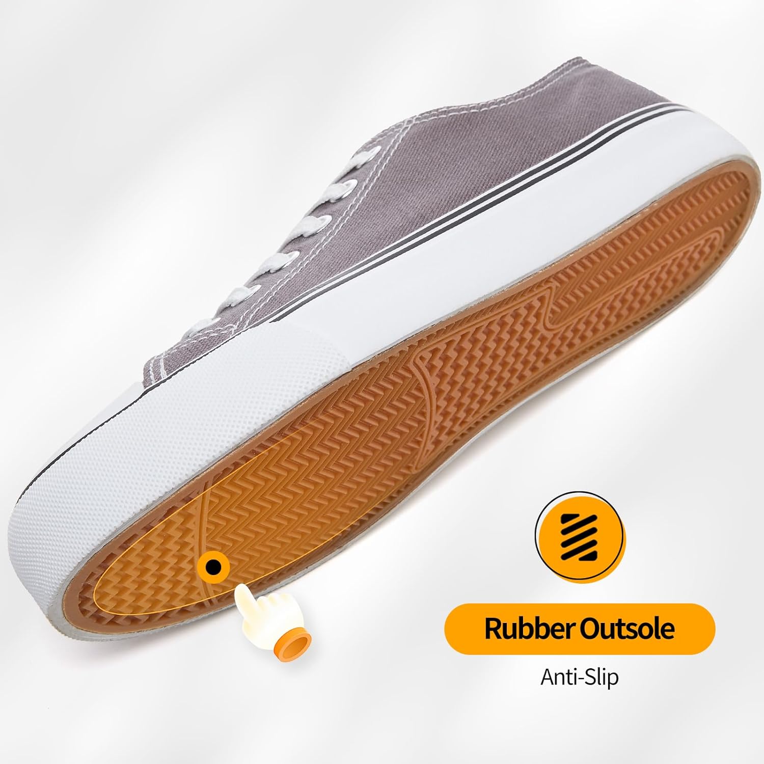 ZGR Womens White Tennis Shoes for Women,Lace up Canvas Sneakers,Casual Walking Canvas Shoes - Image 6