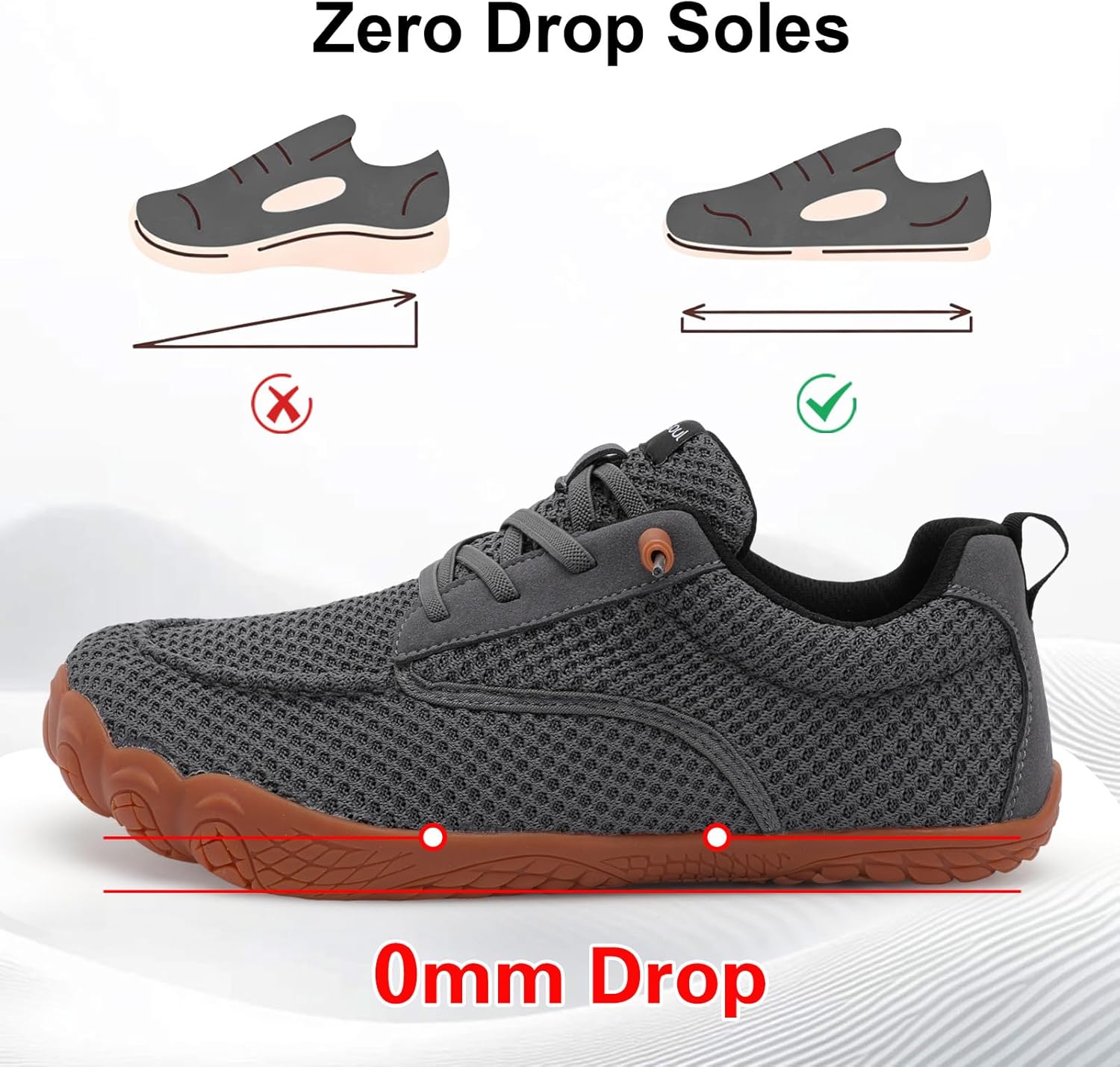 Spesoul Mens Barefoot Shoes Wide Hiking Shoes Zero Drop Minimalist Sneakers Lightweight Breathable Slip On for Water Trail Running Workout Grounded Walking