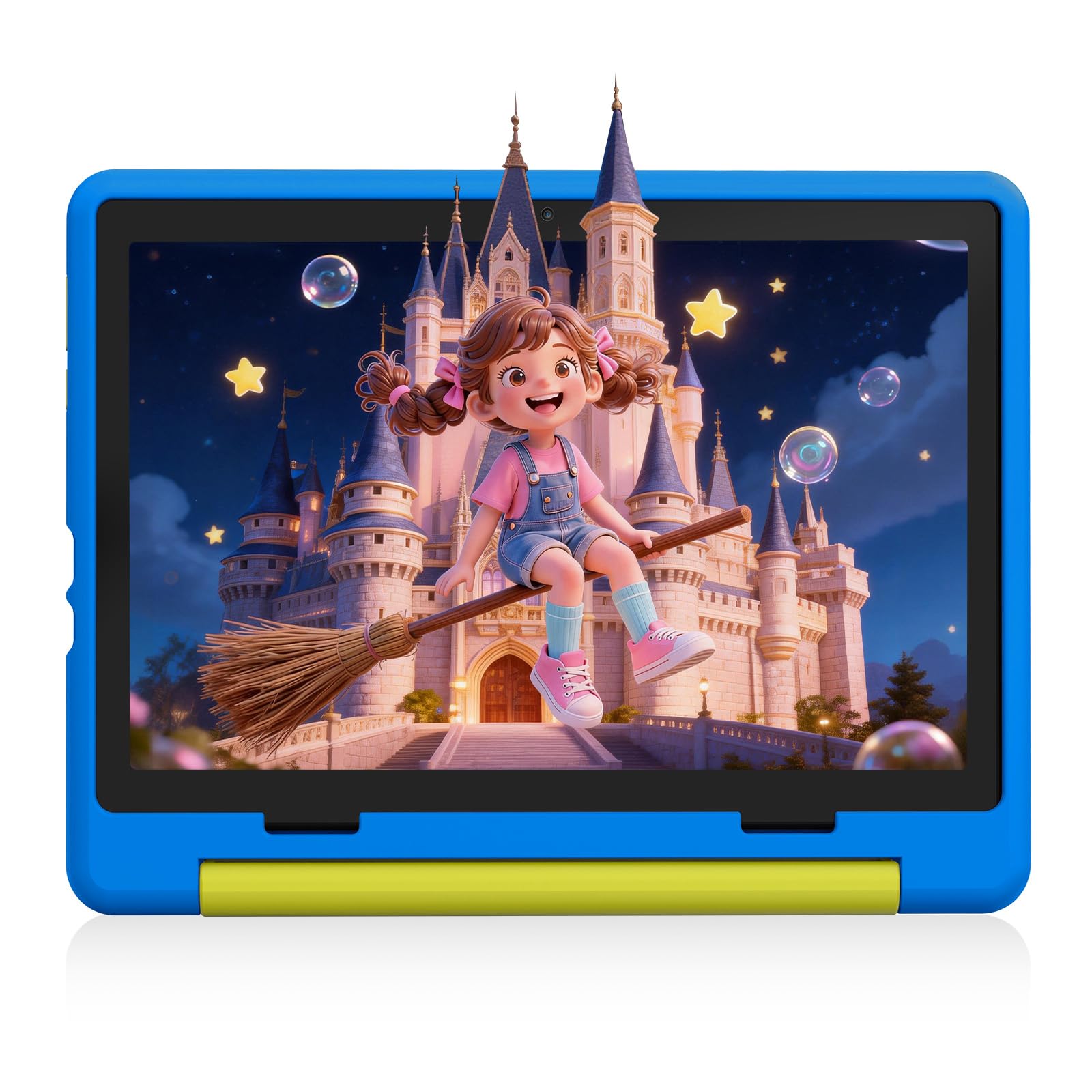 Kids Tablet 10 Inch, Android 15 Tablet for Kids | 20GB+64GB+1TB Expand | Face ID & Parental Control | 5000mAh & Fast Charging | 5MP+8MP | WiFi 6 | BT 5.3 | Protective Case,Blue