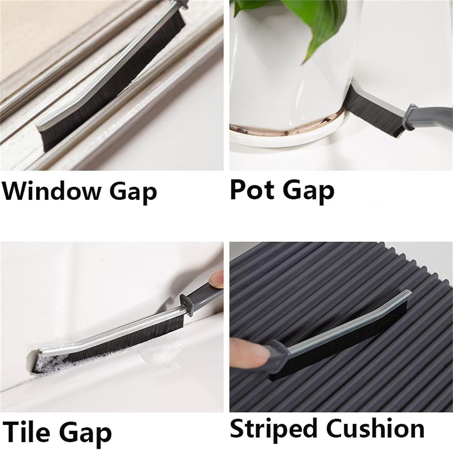 6 Pcs Plastic Gap Cleaning Brush, Bathroom Gap Cleaning Brush, Clean The Dead Corners of Bathroom Kitchen Tiles, Window Slots, Multi-Purpose Door Window Deep,Cleaning Supplies,Window Cleaning Brush 2