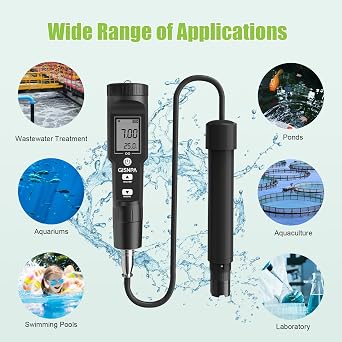 Dissolved Oxygen Meter with ATC, 0-40.00 mg/L Measurement Range, DO Meter with Electrode Filling Fluid and Anaerobic Water Calibration Powder (No Backlight)