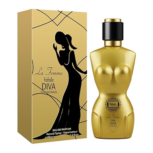 Hybrid & Company La Femme Fatale Diva Eau de Parfum Eau de Toilette vaporisateur Natural Spray para mujer, 3.4 onzas líquidas