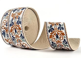 SHEING Cotton Webbing 1.5 Inch 2 Inch - Heavy Webbing Strap for Bags, Arts and Crafts, High Density Webbing Jacquard Embroidery Style