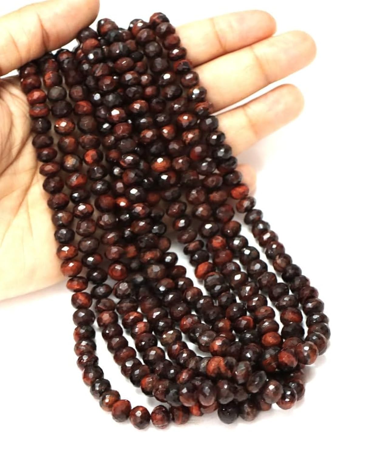 Œil de tigre rouge perles facettées pour vos bracelets bohèmes