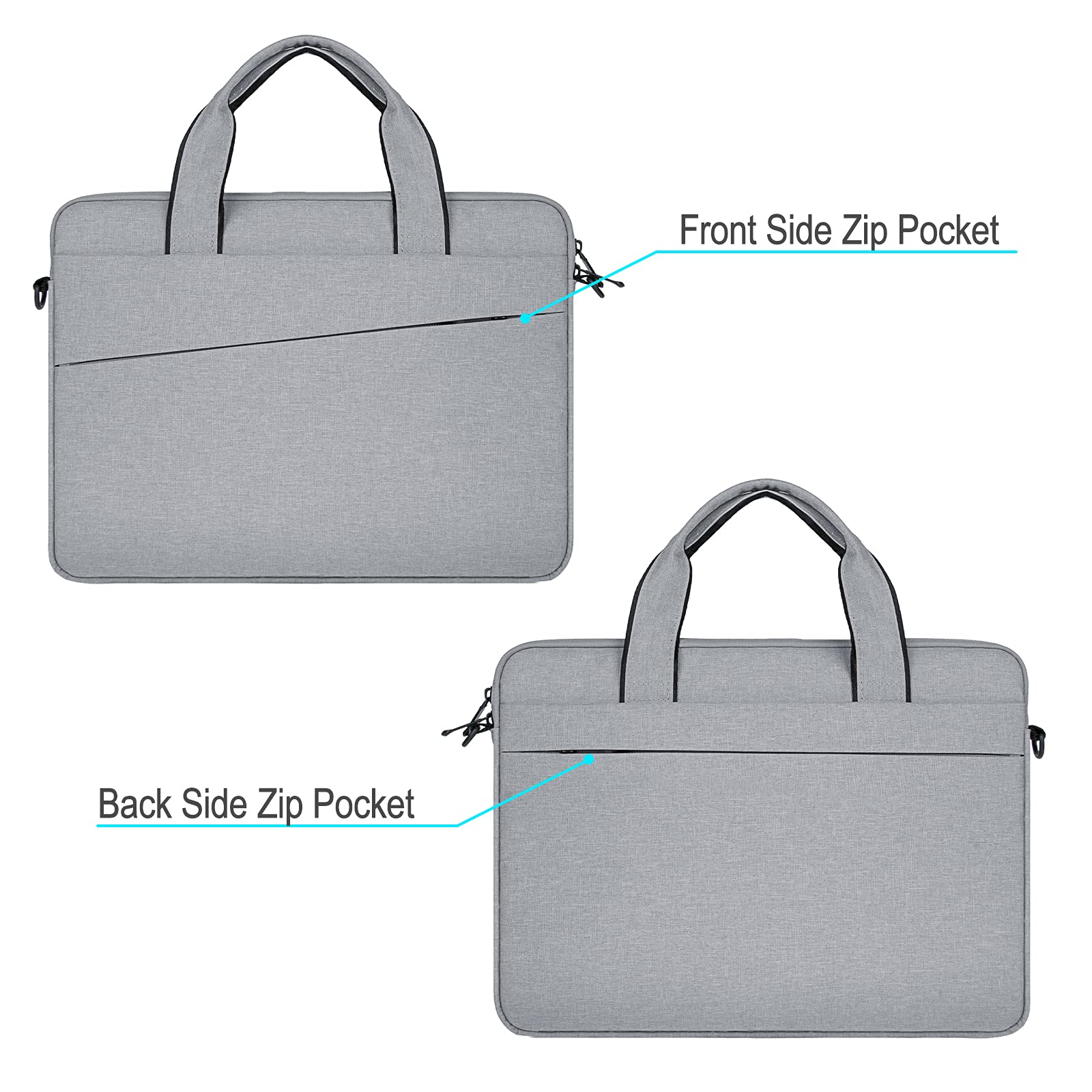 RAINYEAR Sacoche Housse pour Ordinateur Portable Imperméable Sac à Bandoulière Pochette de Protection Ordinateur Compatible MacBook Chromebook Surface