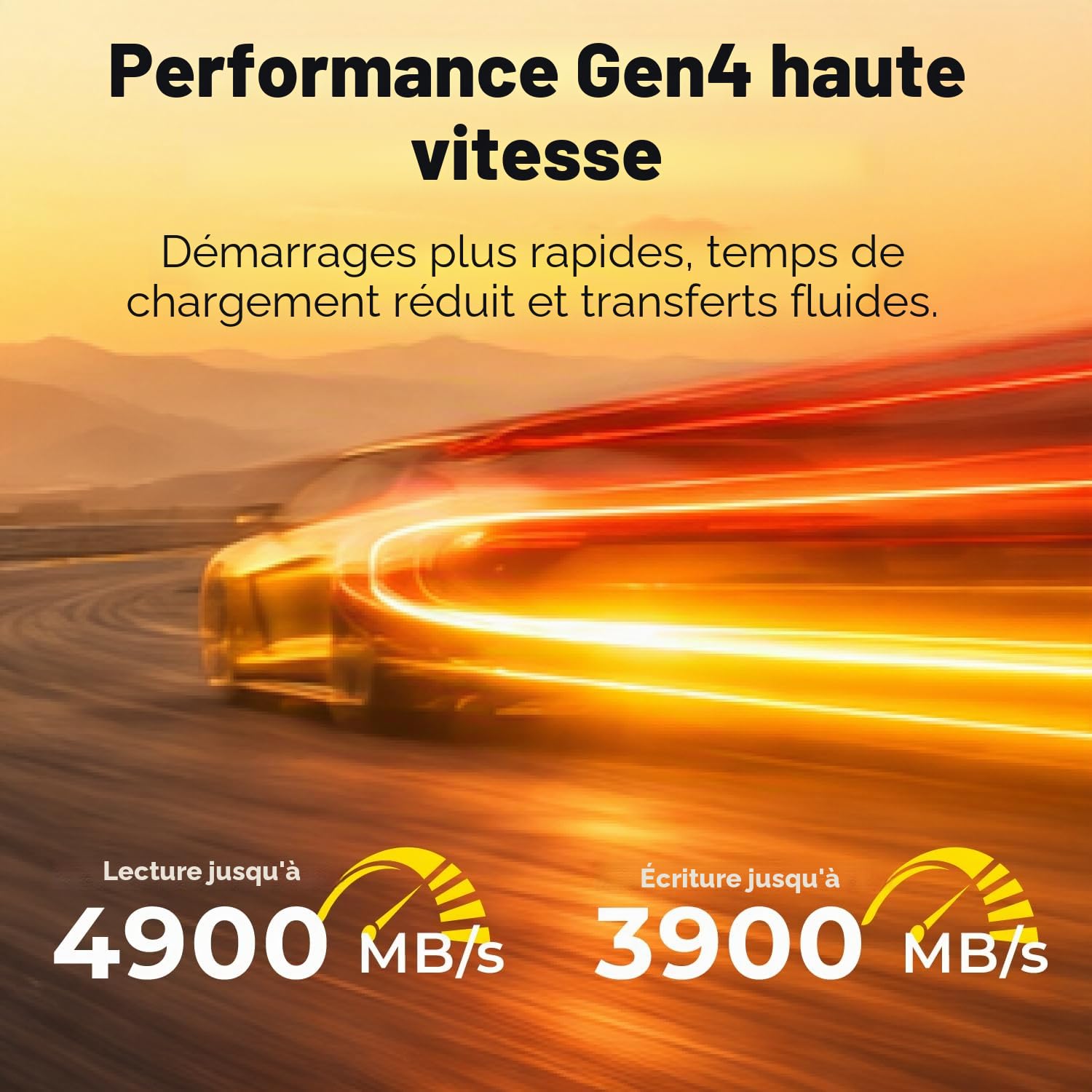 LinkMore XE400 Pro 1 To M.2 2280 NVMe SSD, PCIe Gen4 x4 (PCIe 4.0), jusqu'à 4 900/3 900 Mo/s, SSD interne pour jeux et Windows 11