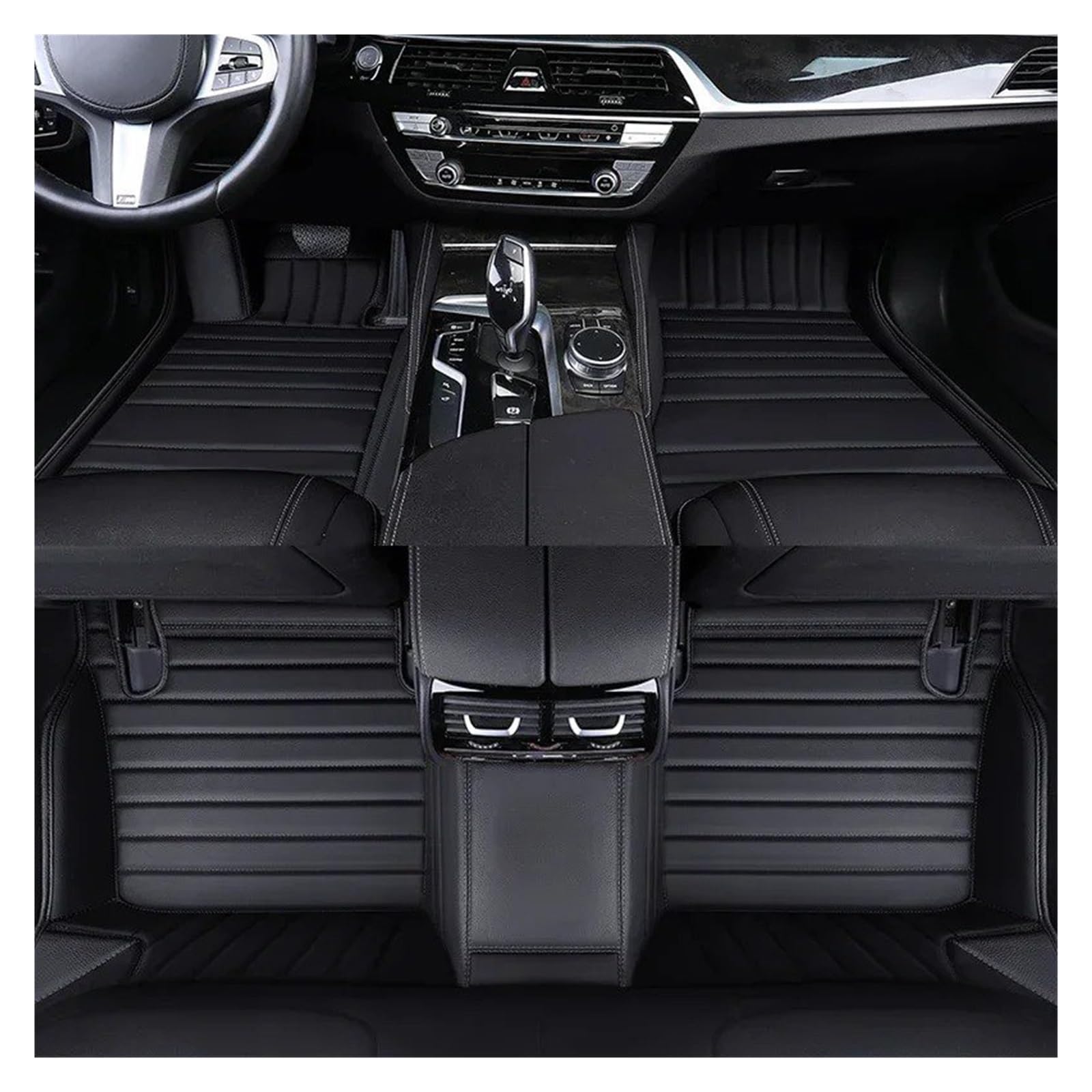 Car Alfombrillas Coche para BMW para X2 F39 2018 2019 2020 2021 2022 2023 5D Alfombrillas De Coche Accesorios Interiores(All Black 5 Seats)