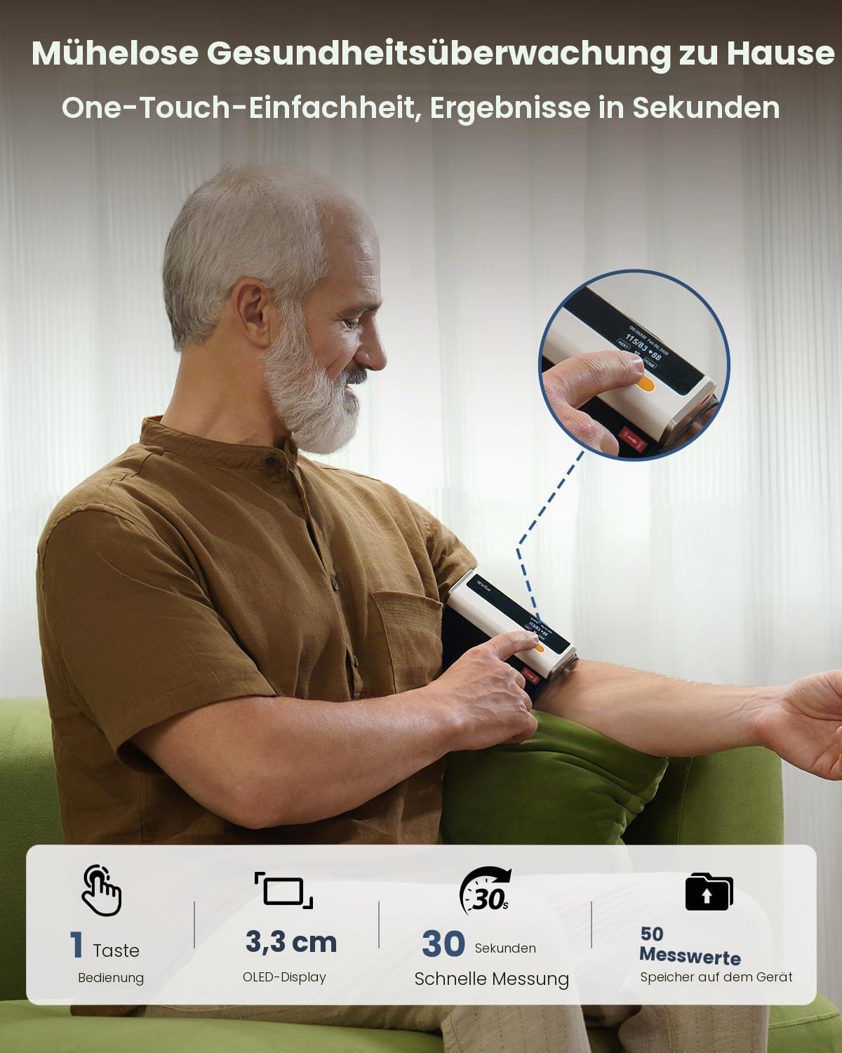 Wellue Armfit Plus Blutdruckmessgerät mit EKG-Funktion, Bluetooth Oberarm-Blutdruckmessgerät für Heimgebrauch Große Blutdruckmanschette, Kostenlose App für iOS & Android