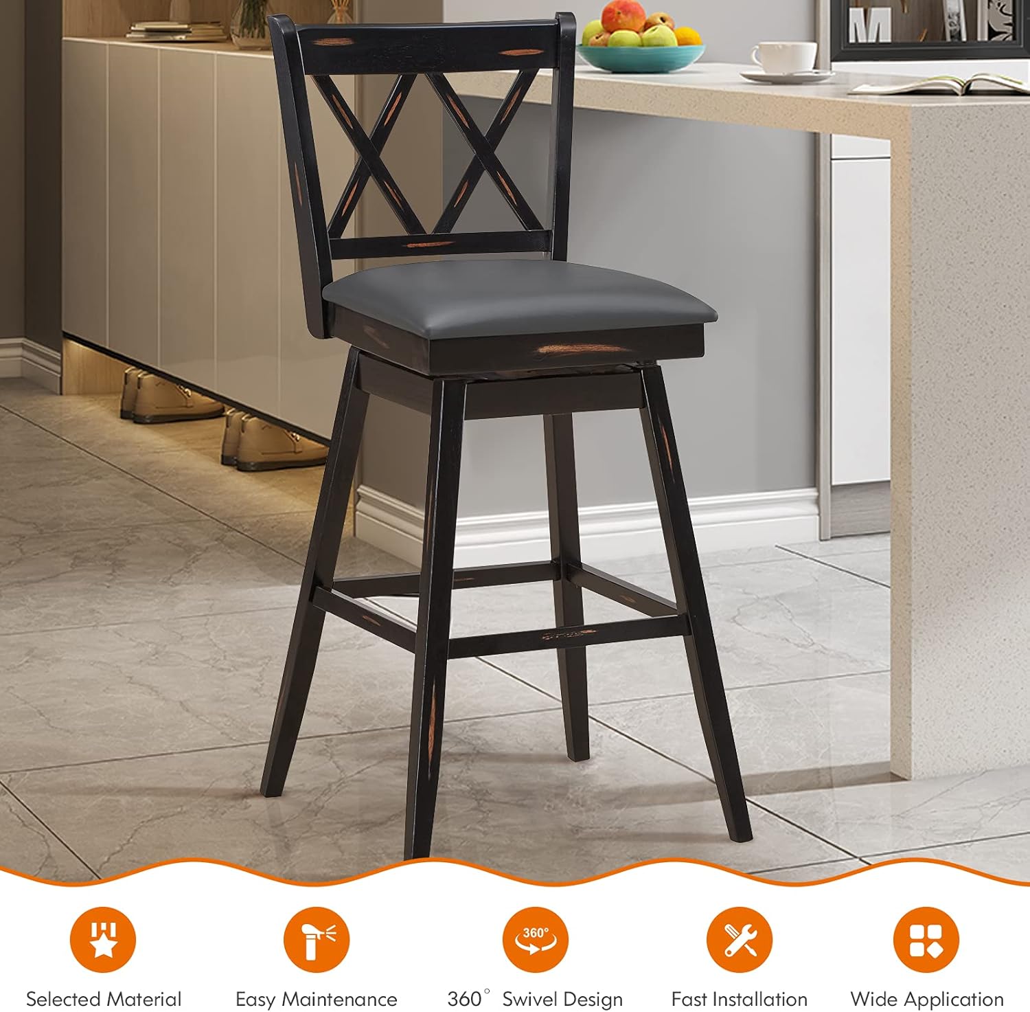 Buy Costway Bar Stool Set Of 2
