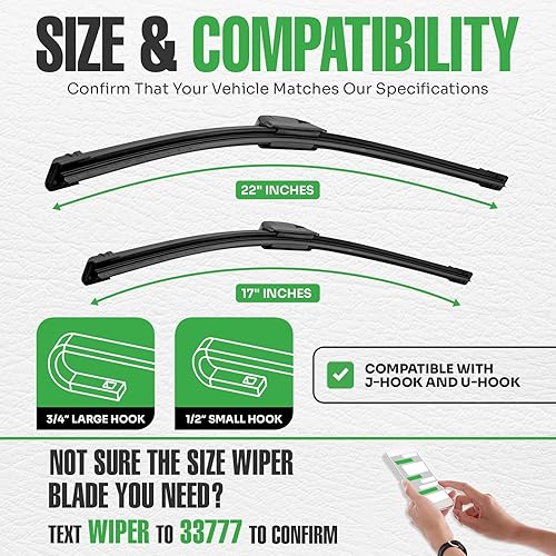 Miniatura 4 de lebogner Paquete de 2 limpiaparabrisas de repuesto para automóvil de 26 + 18 pulgadas, para todas las estaciones, para mi automóvil, estable y