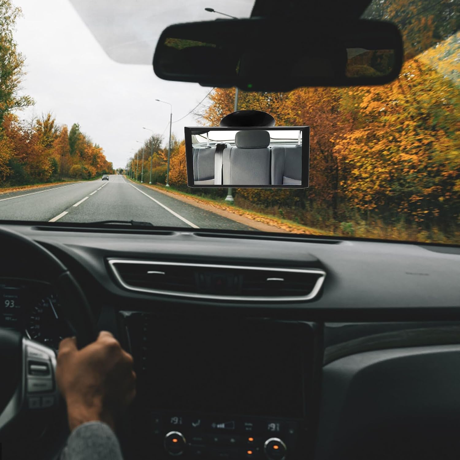 SECFOU Car Mirror for Rear Facing Seats 360° Rotatable Suction Cup Rearview Mirror with Wide View Lenses for Backseat Travel and Observation