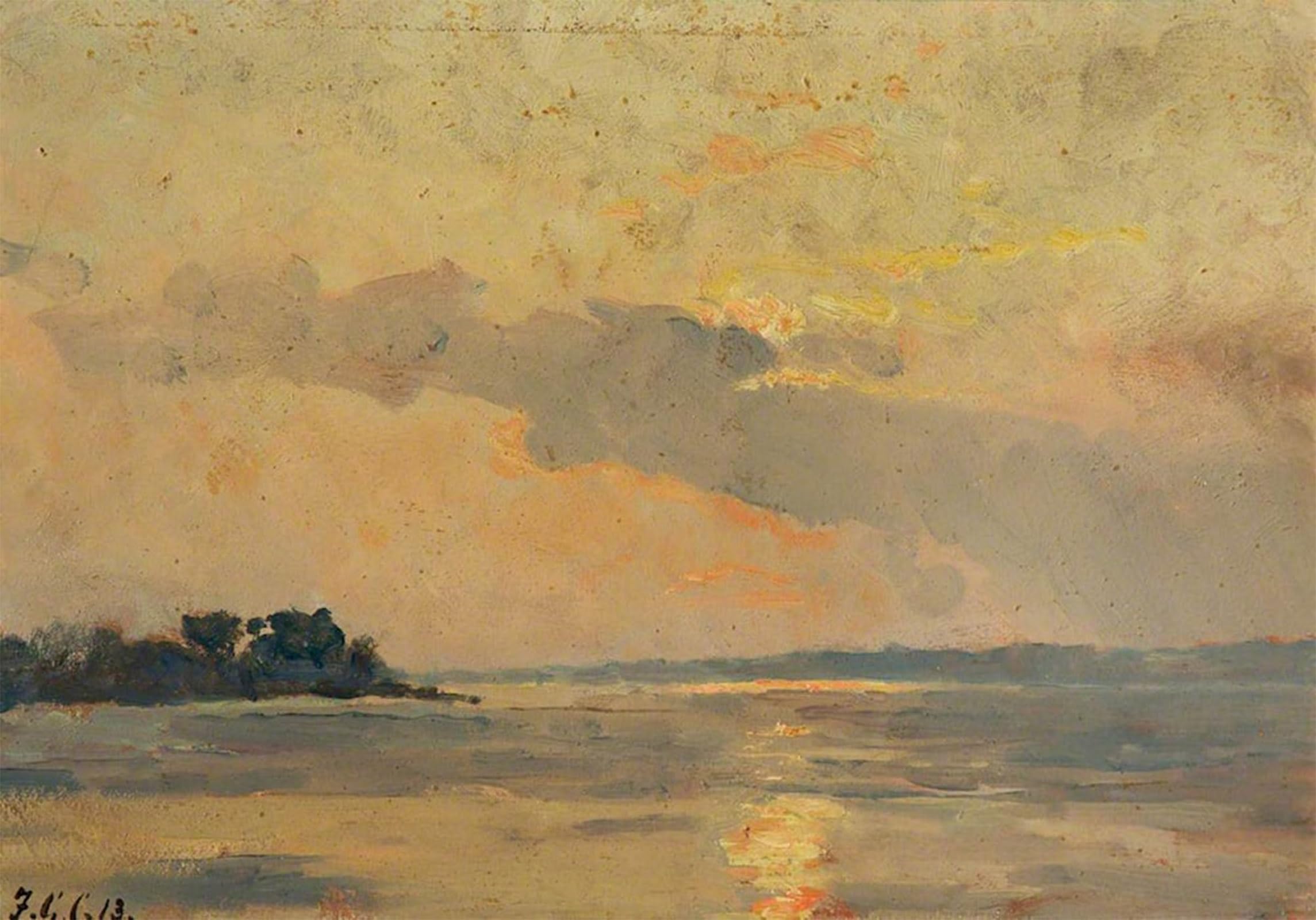 SERENDIPITP Vintage Wall Art Canvas Nordic Poster Canvas Print Picture Shotley Point Stour River Frederick George Cotman Wall Art Poster for Home Decor 60x90cm