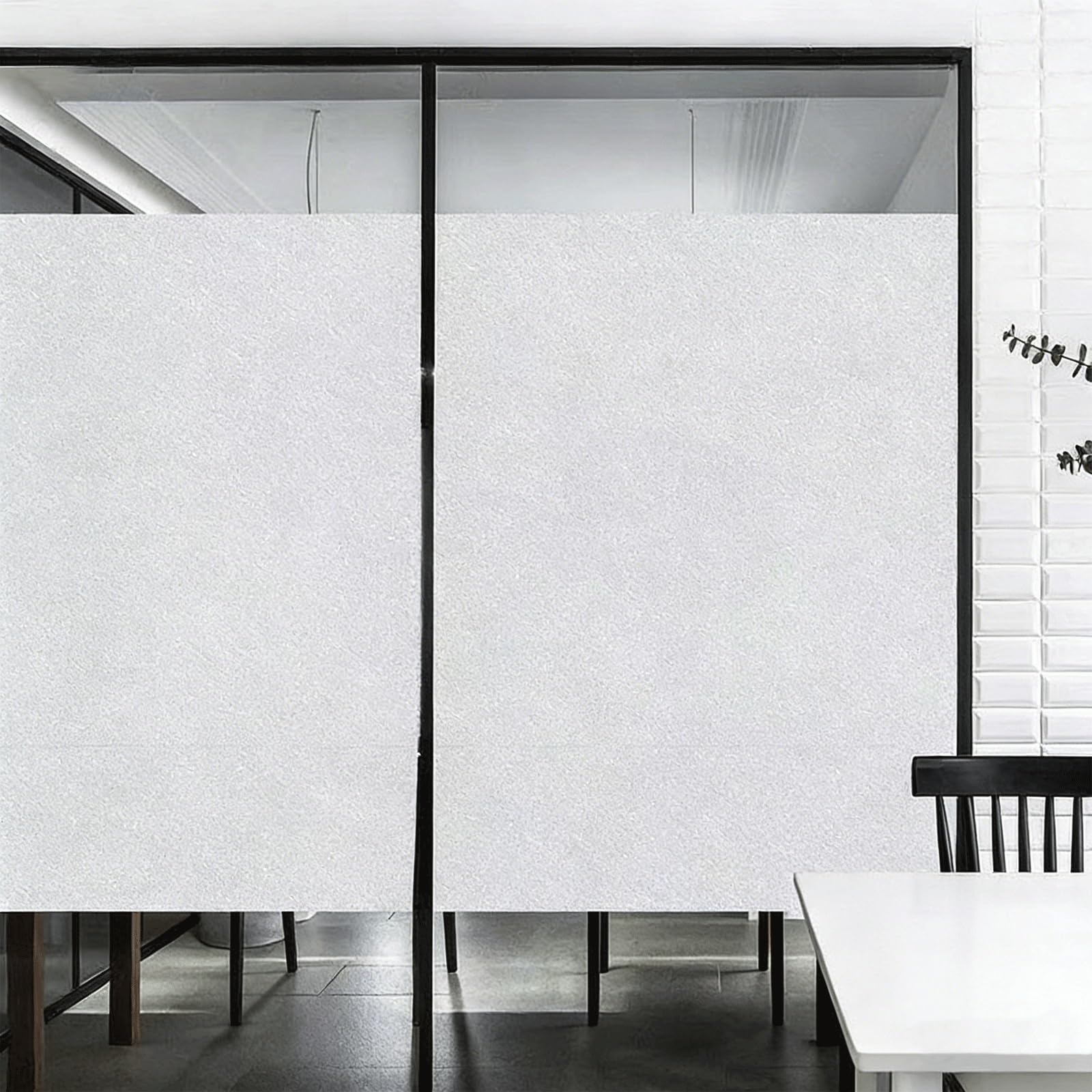 Pellicola per Finestre 150 x 500 cm Senza Colla Statica e con Controllo Privacy Termico Pellicola Smerigliata per Finestre Vetri per Ufficio, Sala di Riunione, Cafe, Opaco puro