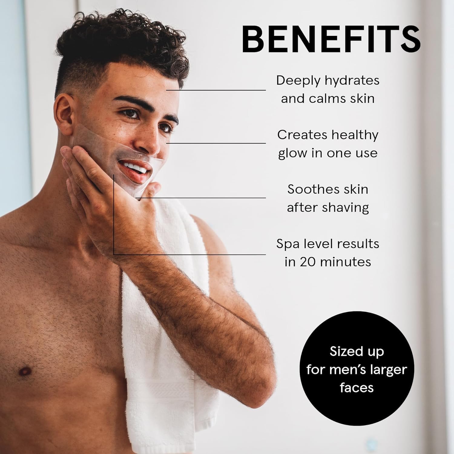 JAXON LANE BRO MASK Premium Korean Face Mask for Men (4 x 1 Pack) - Anti Aging Sheet Masks w/Hydrogel, Vitamin C, Hydrolyzed Collagen, & Hyaluronic Acid - Perfect Skin Care for Men