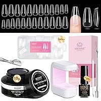 Vista 12 de MIZHSE - Pegamento de uñas sólido, 18g de pegamento de gel UV sólido para uñas y mini lámpara LED ligera para puntas de uñas acrílicas, pegamento