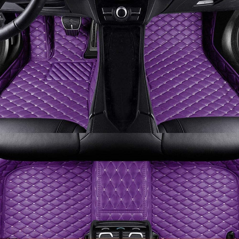 LooqS Custom Car Floor mat for Cadillac ATS CT6 DTS SRX CTS Escalade STS XT4 XT5 XT6 XTS Coupe Sedan SUV 2002-2023 Waterproof Car Carpets (Purple)