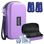HIMDUZE Insulin Cooler Travel Case TSA Approved Refrigerated Medicine Cooler for Travel w/Thermometer Temperature Diabetic Case w/2 Reusable Ice Packs for Daily Life Trip