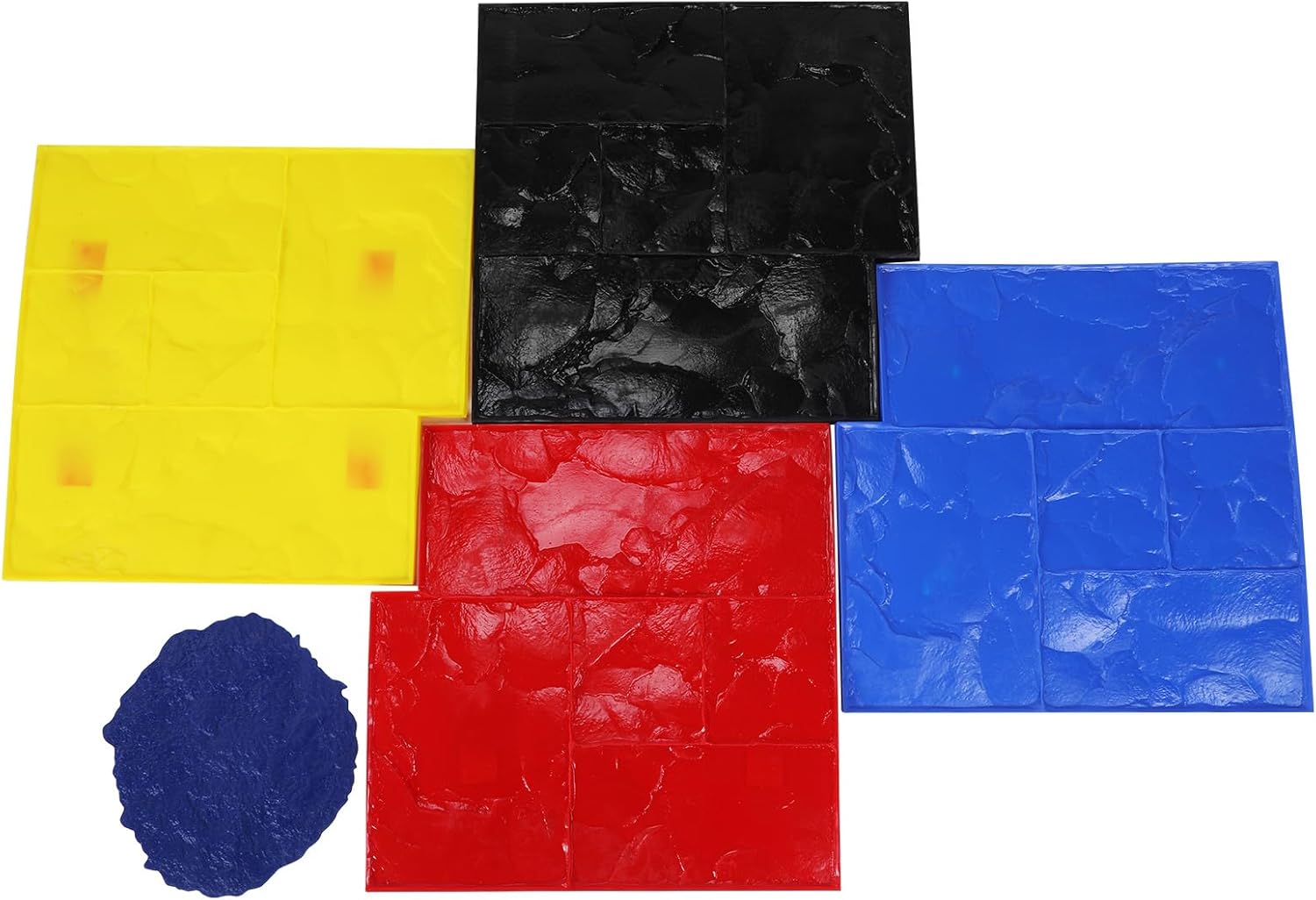 Concrete Stamp Set 24x24in 5 PCS Decorative Stone Tile Pattern Polyurethane Texturing Mats Realistic Concrete Texture Mat for Walls/Floors
