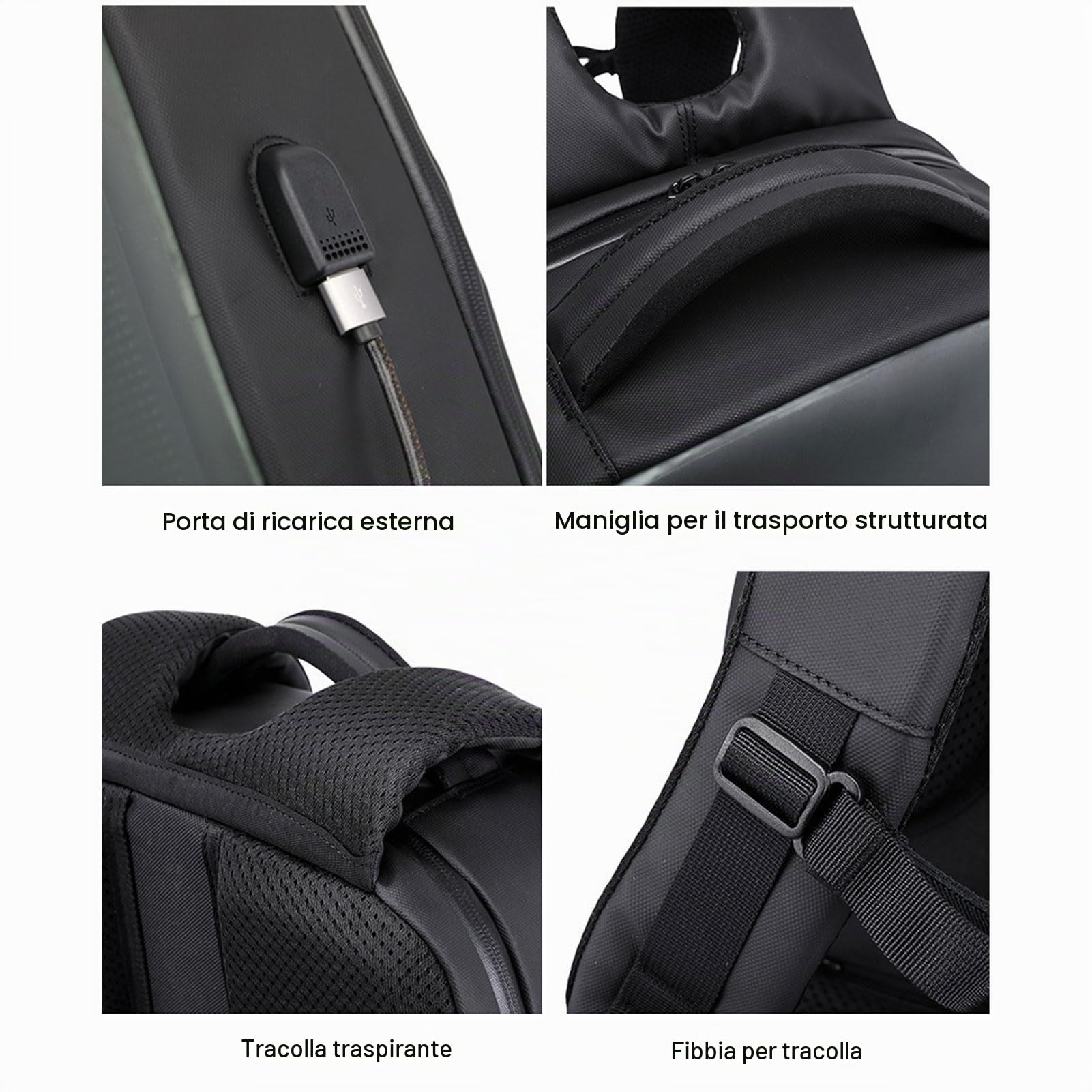 Pyhodi Zaino per Moto a LED, Borsa per Laptop a LED Programmabile con Spallacci Personalizzabili per Viaggi e Campeggio, Spazioso Zaino Impermeabile per Laptop 16 Pollici