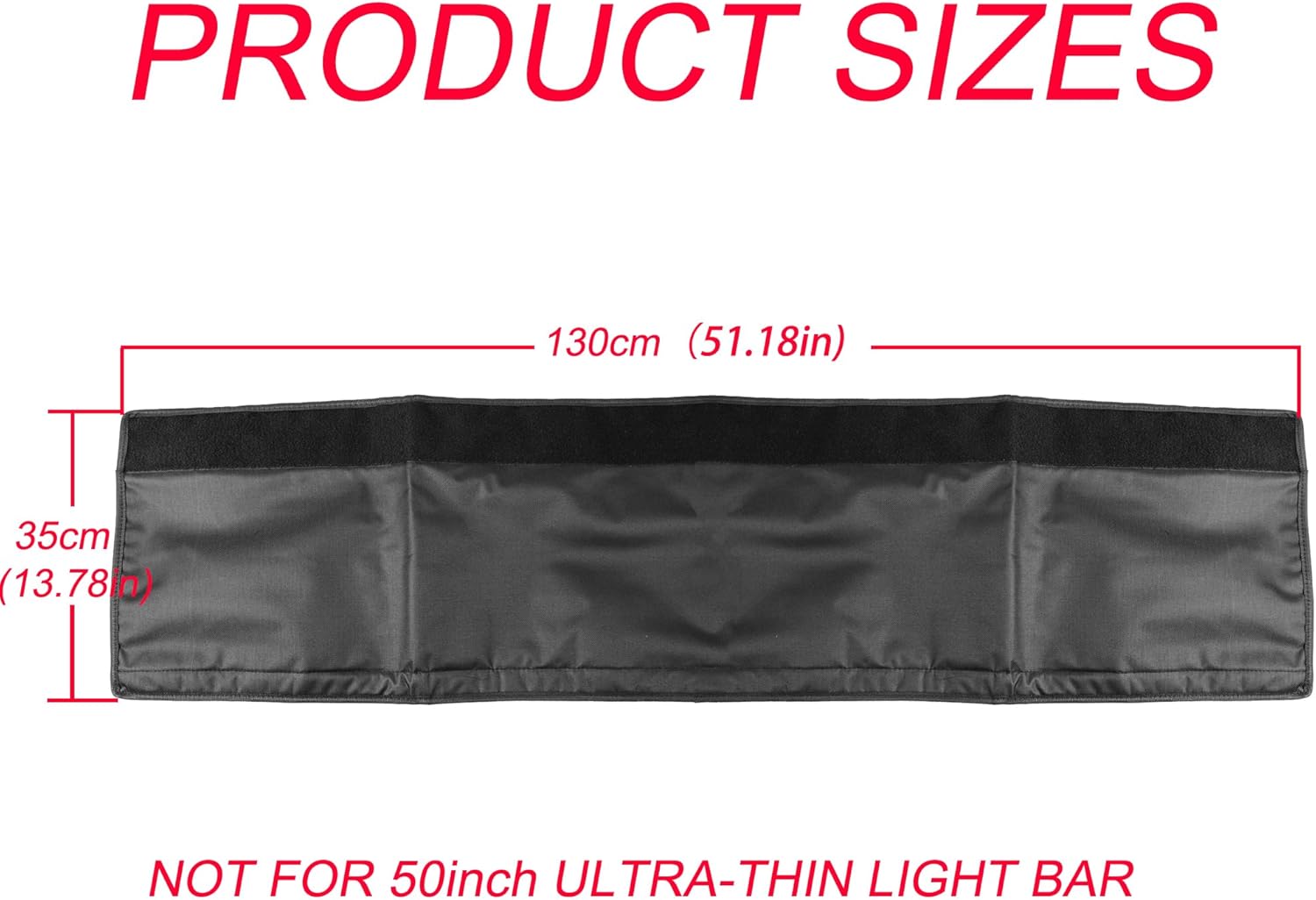 50 52 inches LED Light Bar Cover Universal Singal Double Rows Straight Curved Whistling Silencer Windproof Dustproof Snowproof Scratch-Proof Reduced Wind Noise Protective Sleeve