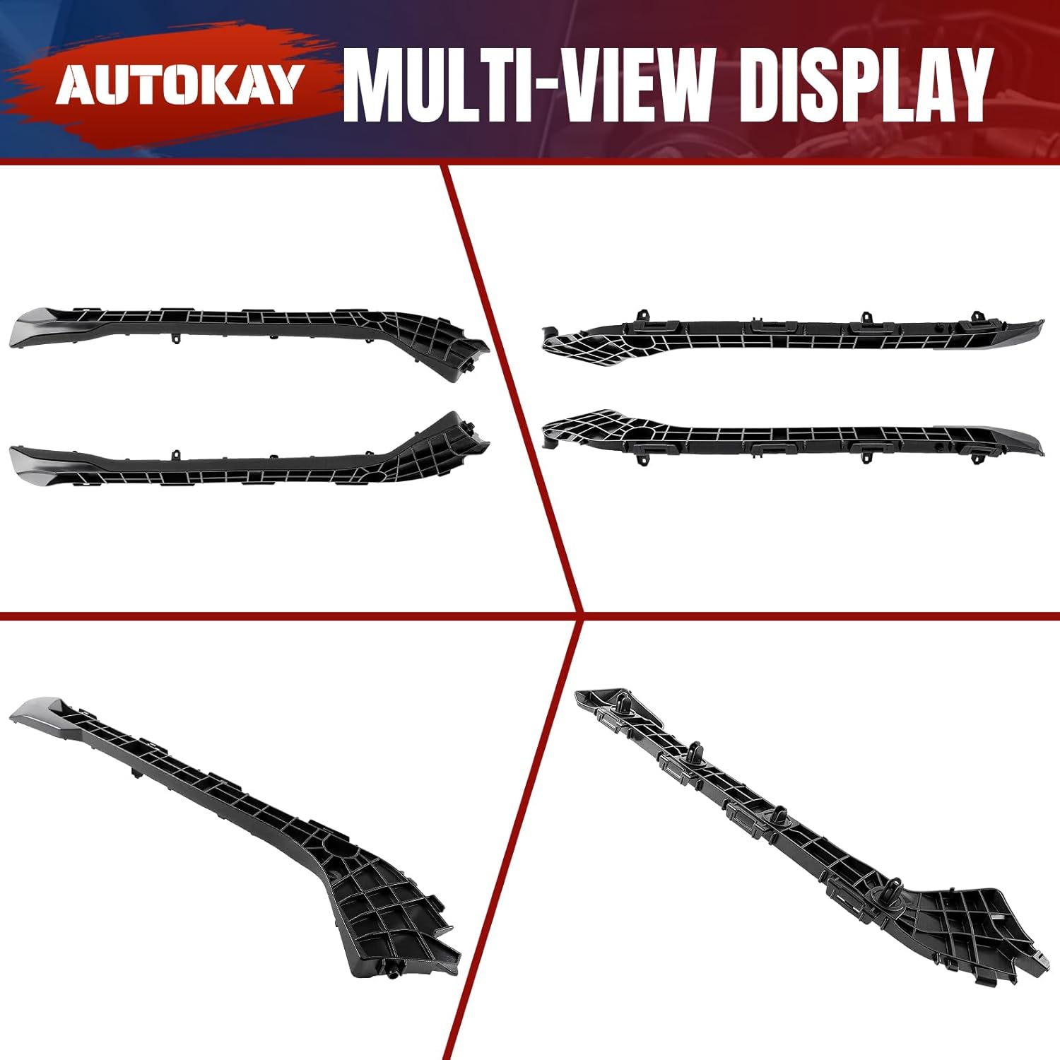 AUTOKAY 5257547020 5257647020 Rear Bumper Retainer Bracket Left and Right Side Fit for Toyota Prius 2010 2011 2012 2013 2014 2015 Re# TO1133102 TO1132102