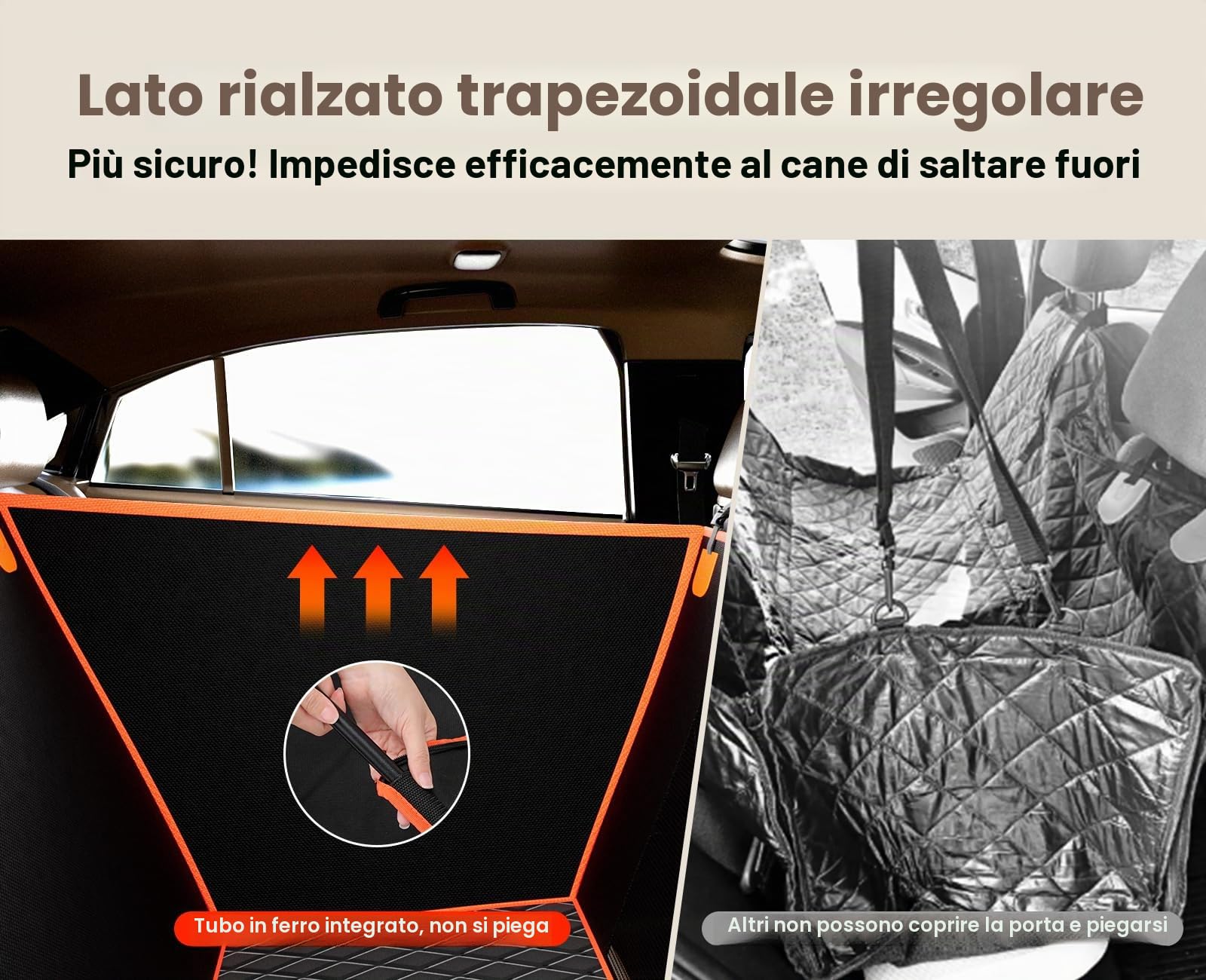 Pecute Seggiolino Auto per Cani Grandi,Seggiolino Auto per Cani di Piccola e Media Taglia, Coprisedile Auto Cane con Cintura di Sicurezza,100% Coprisedile Impermeabile, Resistente agli Strappi,L