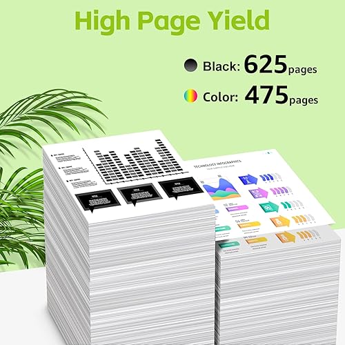 Miniatura 3 de greencycle Cartucho de tinta remanufacturado 67XL compatible con impresoras HP 67 XL DeskJet 1255 2722 DeskJet Plus 4122 4123 4132 Envy 6052 6055