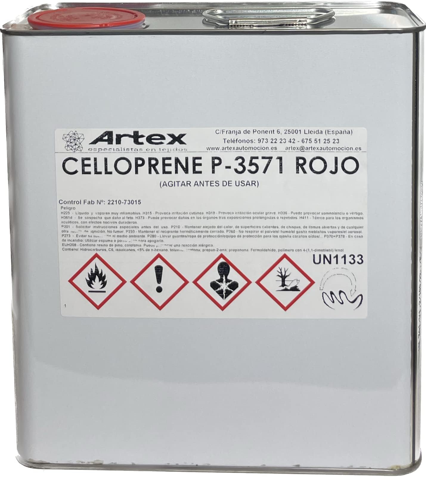 Colle résistante haute température pour tapisserie et toit de voiture. Boîte de 5 l. Colle de contact résistante à appliquer avec un pistolet à colle, super adhésive et extra forte.
