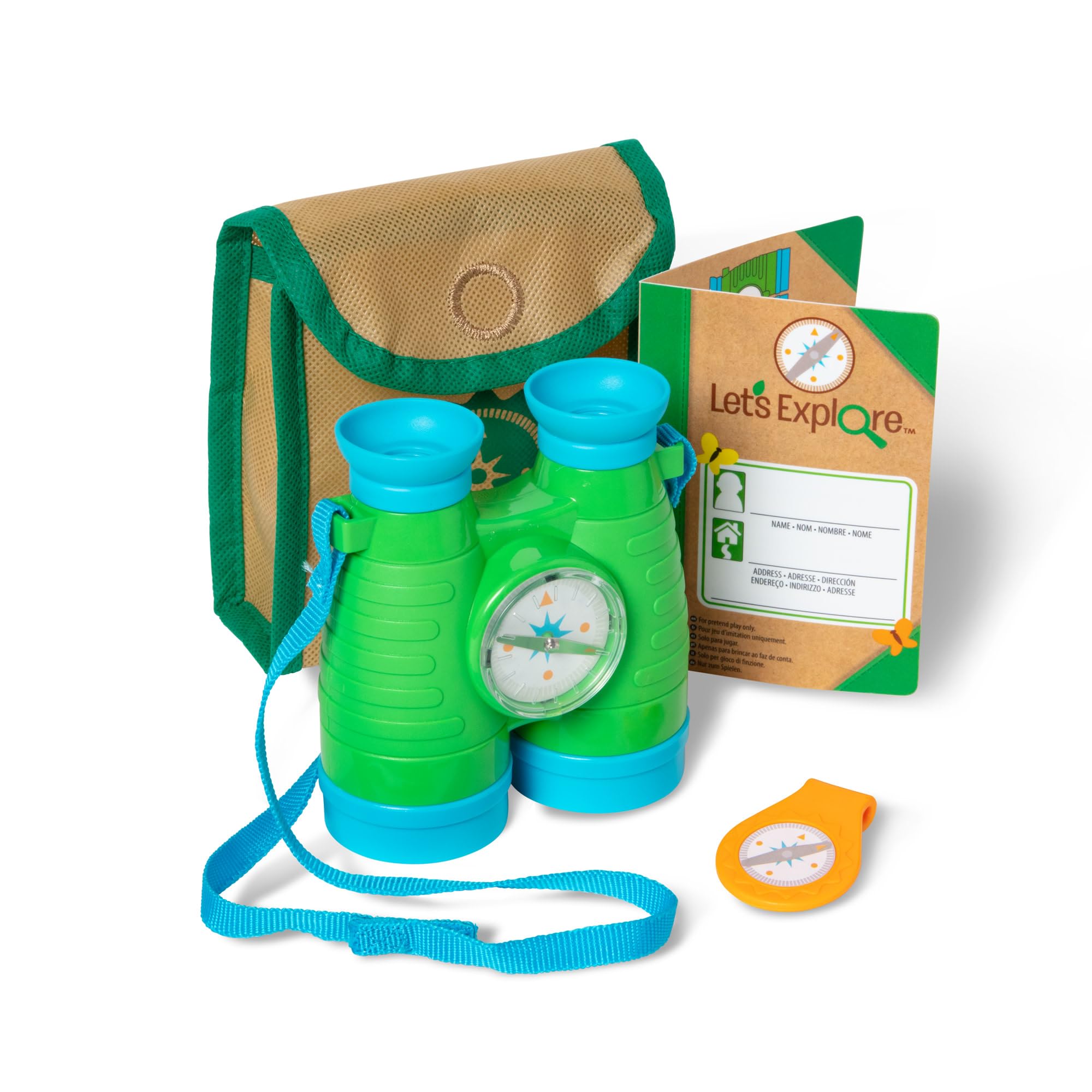 Melissa & Doug Let's Explore Binoculars & Compass Toy Play Set | Camping Play Sets for Children | Kids Binoculars | Gifts Boys & Girls Ages 3+