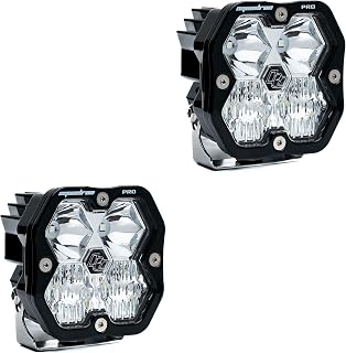 Baja Designs Squadron 2.0 Pro Black LED Light Pod Pair - Off-Road Driving Light for Truck, Wrangler, 4x4, UTV - Driving/Combo Beam, Clear Lens