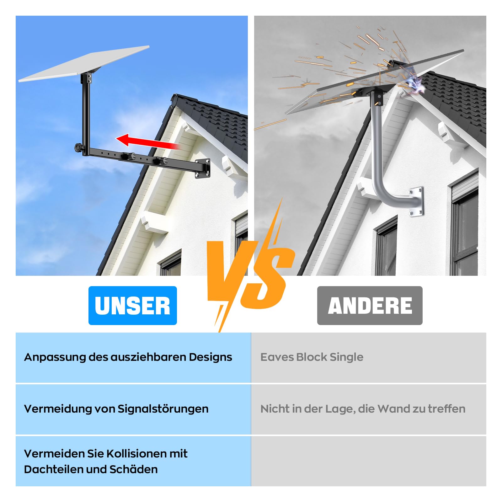 IMAYCC Starlink Gen 3 Mount,360 ° Regolabile Scalabile Braccio Lungo Supporto Starlink Gen 3 Kit Di Montaggio Starlink V3 Pole Mount con Adattatore per tubo Starlink Gen 3 per Internet Starlink