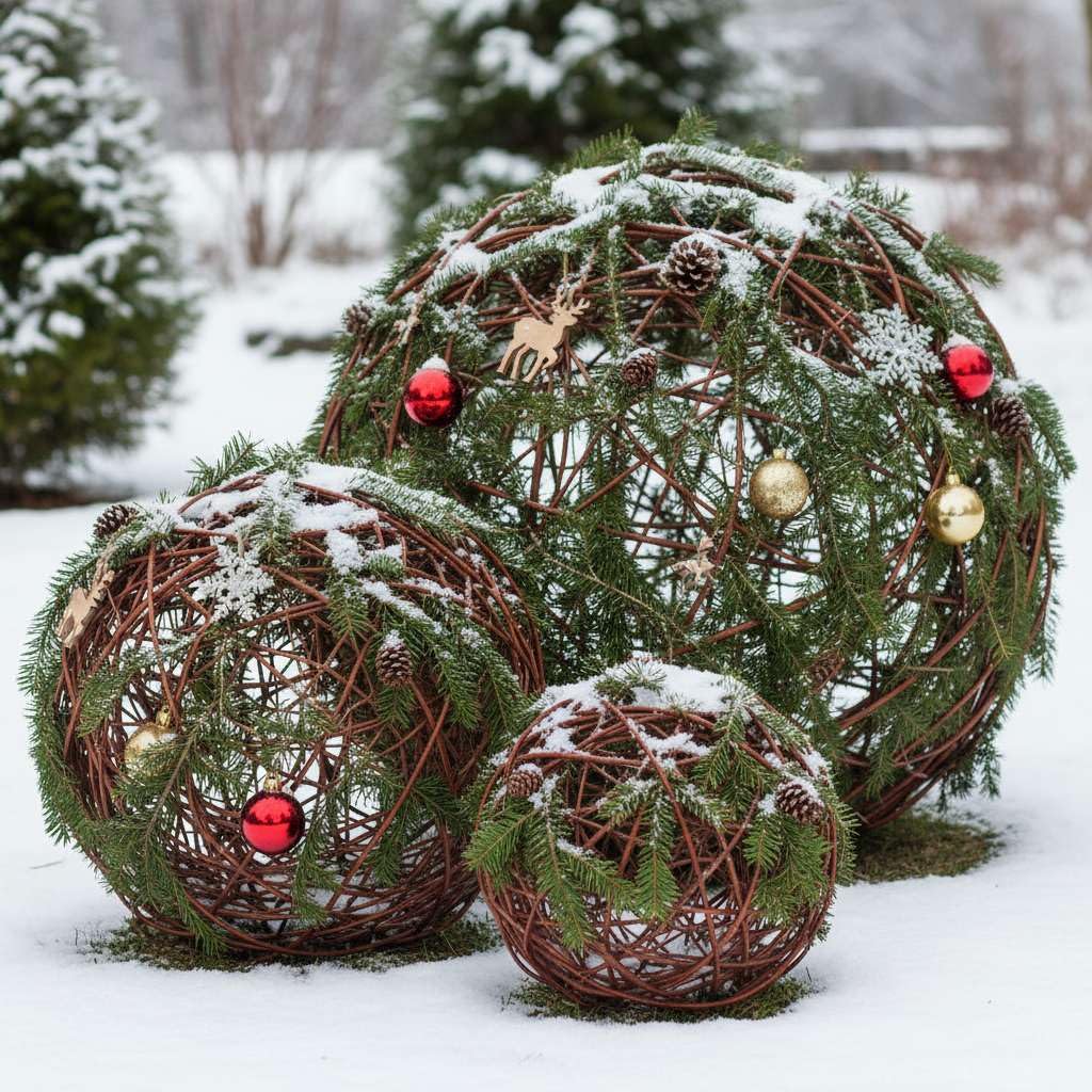 BOGATECO Dekokugel 50 cm | Weidenkugel in 4 Größen | Weidenball Gartenkugel Deko-Kugel für Garten, Balkon und Terrasse