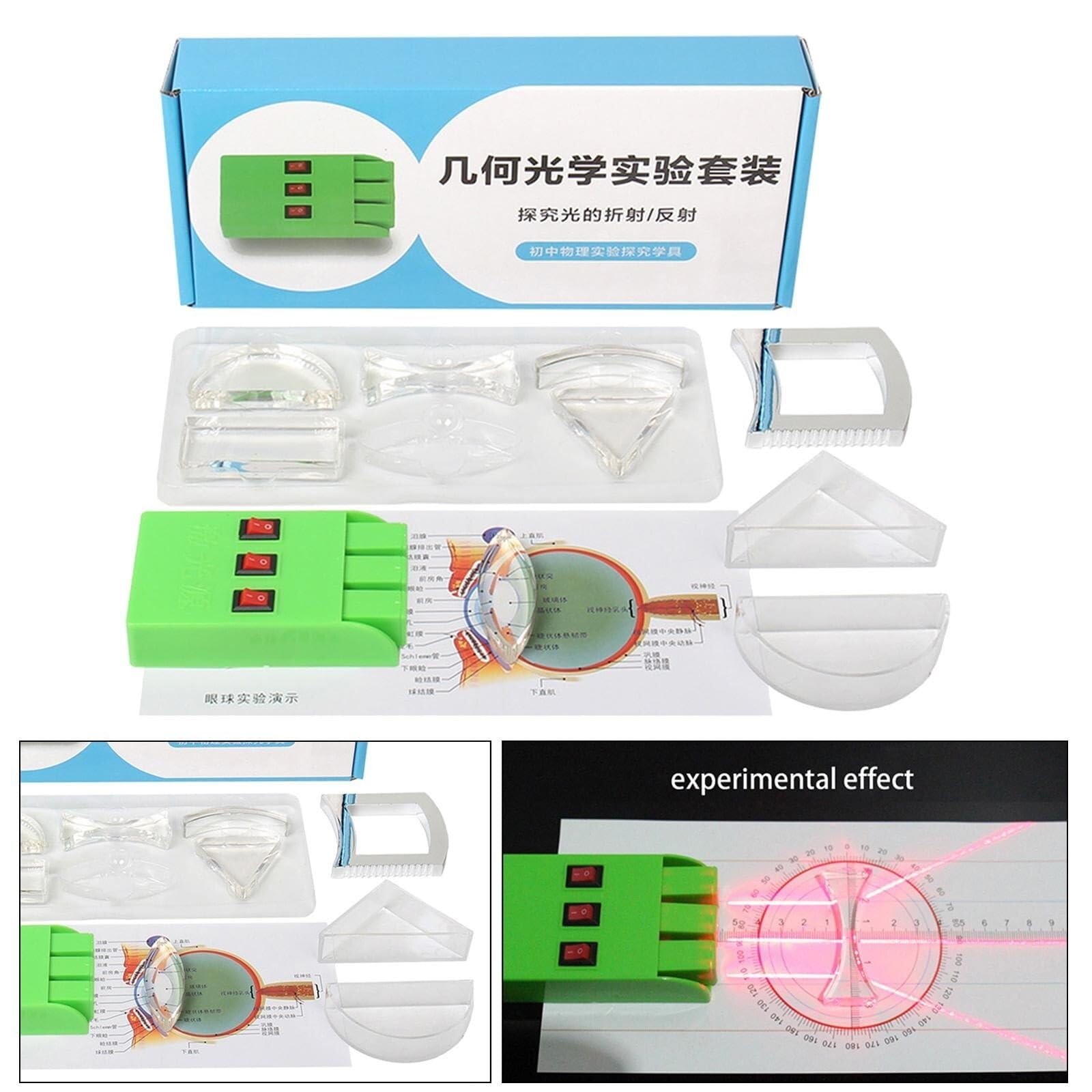 Set Di Apparecchiature Sperimentali Ottiche Di Geometria Fisica Kit Scientifici Di Riflessione E Rifrazione Della Luce Fisica, Set Di Esperimenti Di Ottica Di Fisica Educativa Esperimento