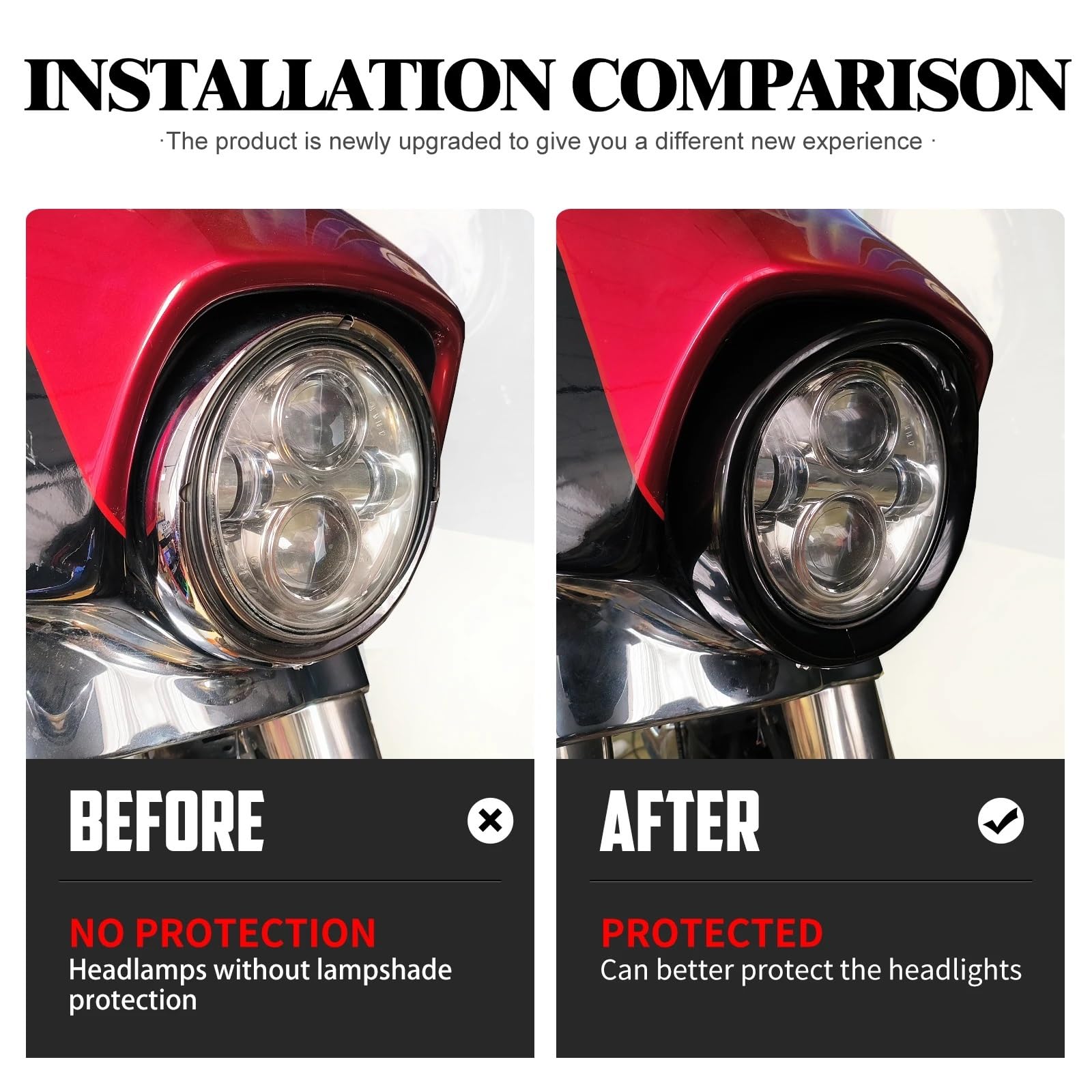 Motorcycle 7'' LED Headlight Visor Headlamp for Bezel Trim Ring