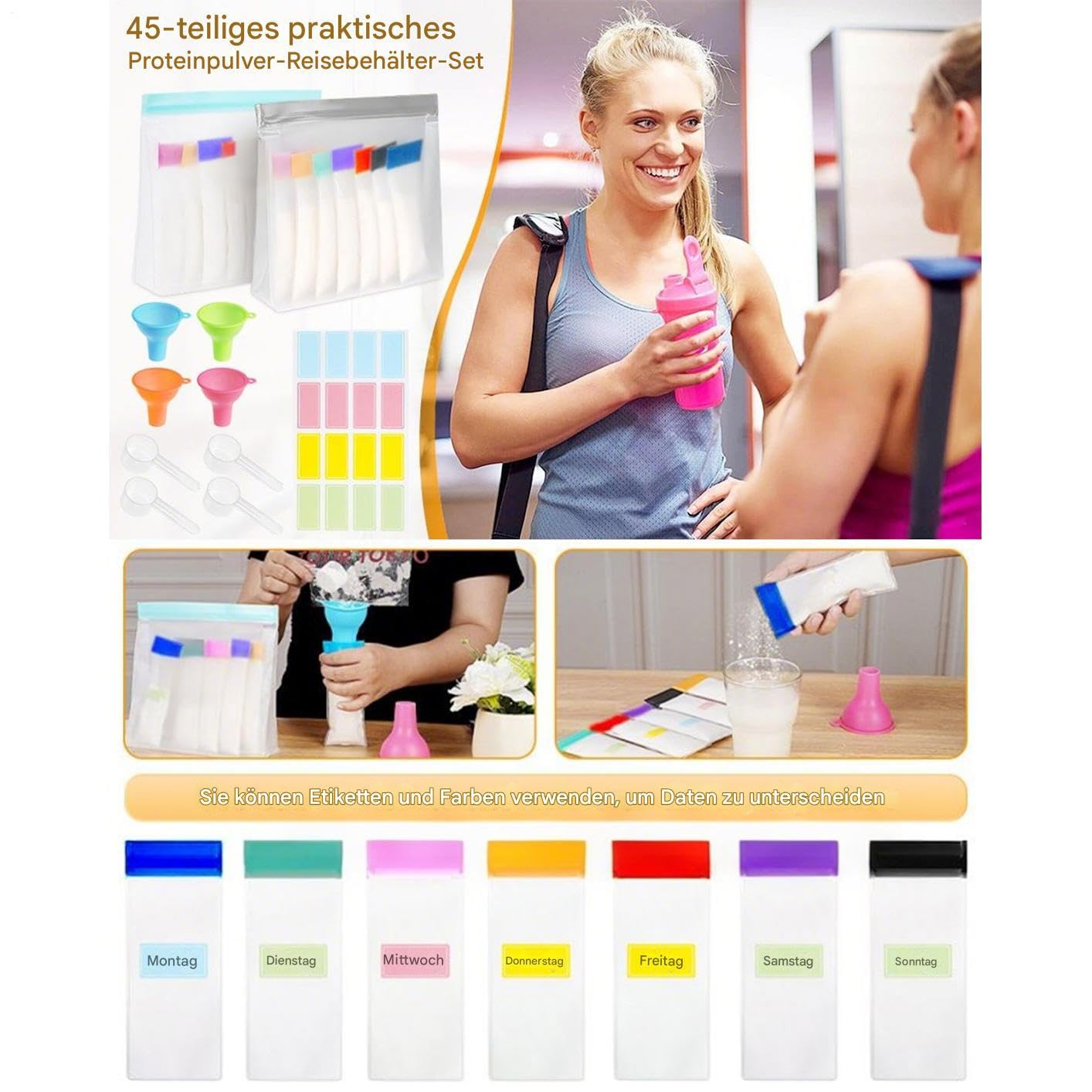 Wiederverwendbare Reise-Tabletten Tabletten- & Muttermilchbehälter