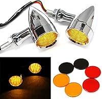 Vista 15 de Rich Choices 2 luces LED negras de 15 para motocicleta, luz de freno, intermitente, luz ámbar compatible con moto de calle, chopper, moto de tierra