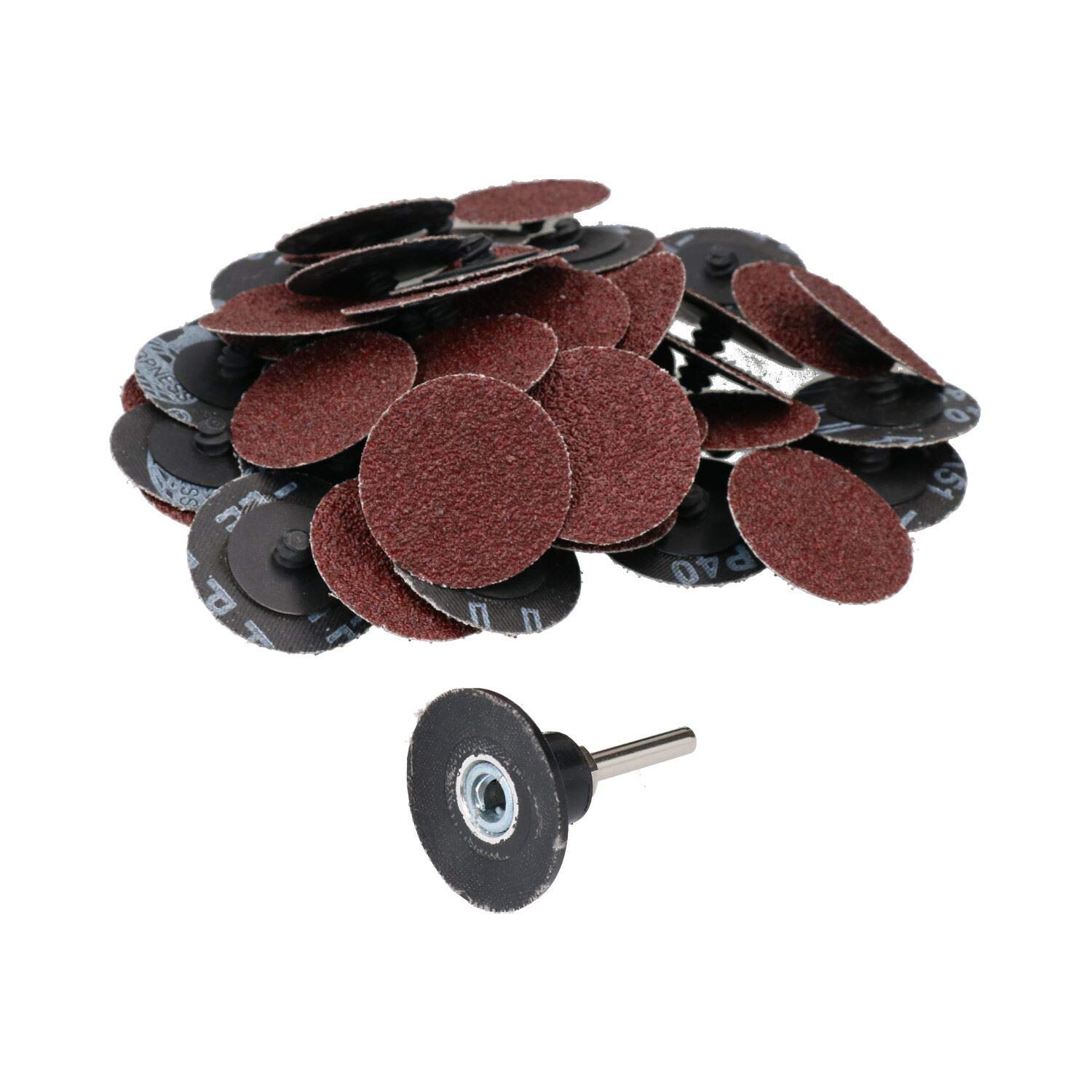 Ab Tools 50Mm Quick Change Rubber Backing Pad Adapter + 50Pc Grit Sanding Pads Size 40