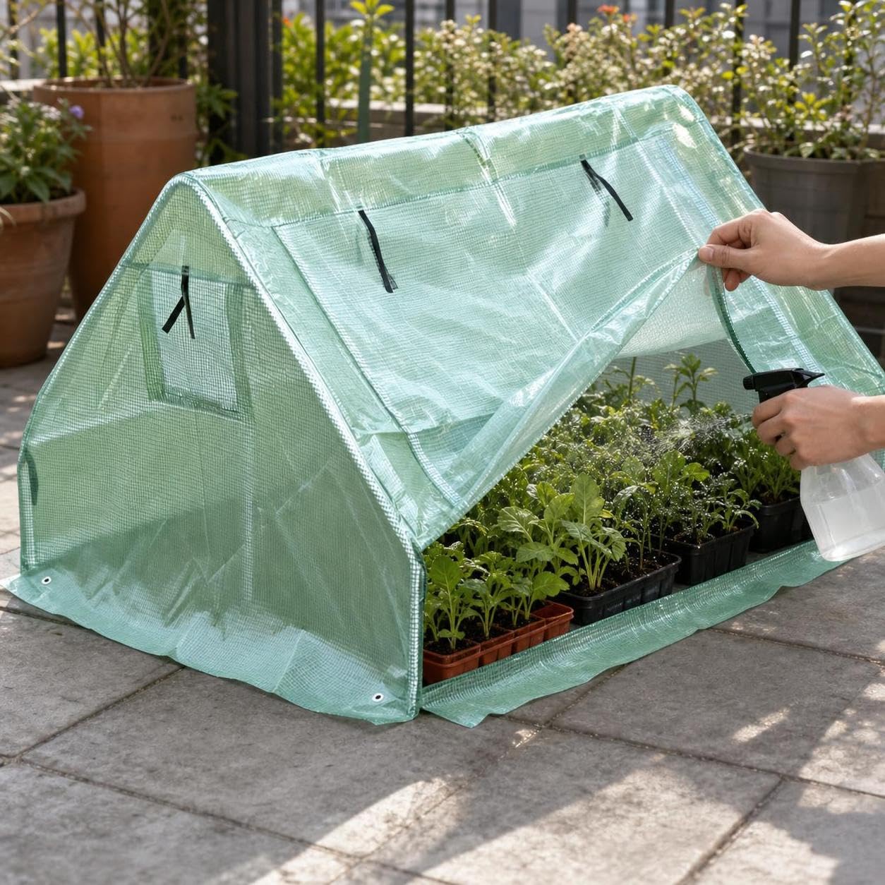 Invernaro para Plantas 180x140x94cm portátil para Cultivo y protección en jardín o balcón - para Patio | para germinación