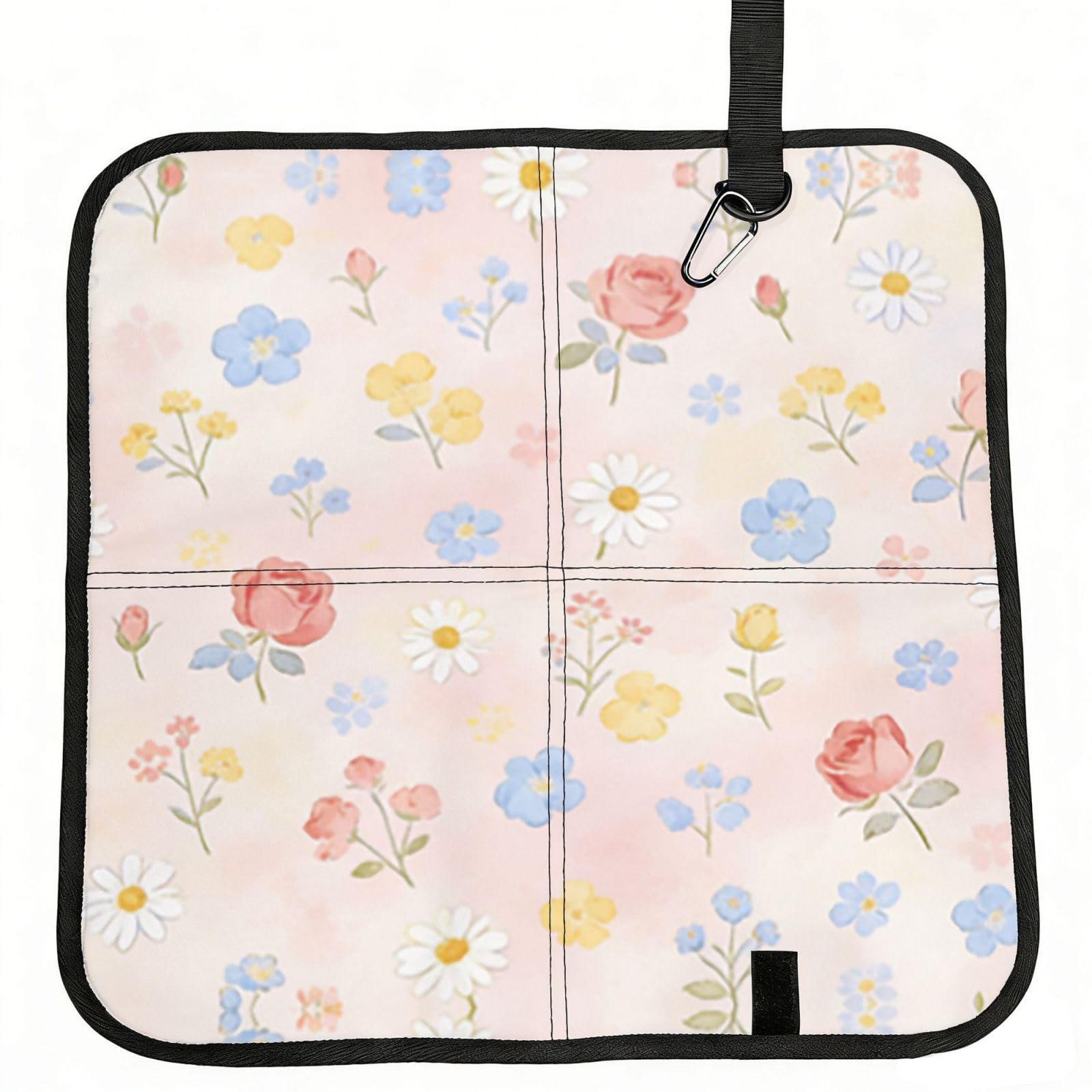 DUYIOKH Pastel Garden Print Foldable Portable Seat Cushion for World Cup Games, Camping and Outdoor Activities