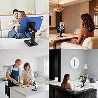 Vista 7 de 360 Rotating Cell Phone Stand,Folding Phone Stand,Adjustable Height and Angle Foldable Cell Phone Stand Holder for Desk, Taller iPhone Stand
