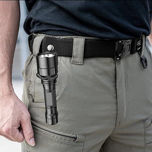 Miniatura 7 de Anillo de linterna para cinturón de trabajo, soporte de anillo de linterna de doble clip de nailon UIInosoo para cinturón de servicio mantener la